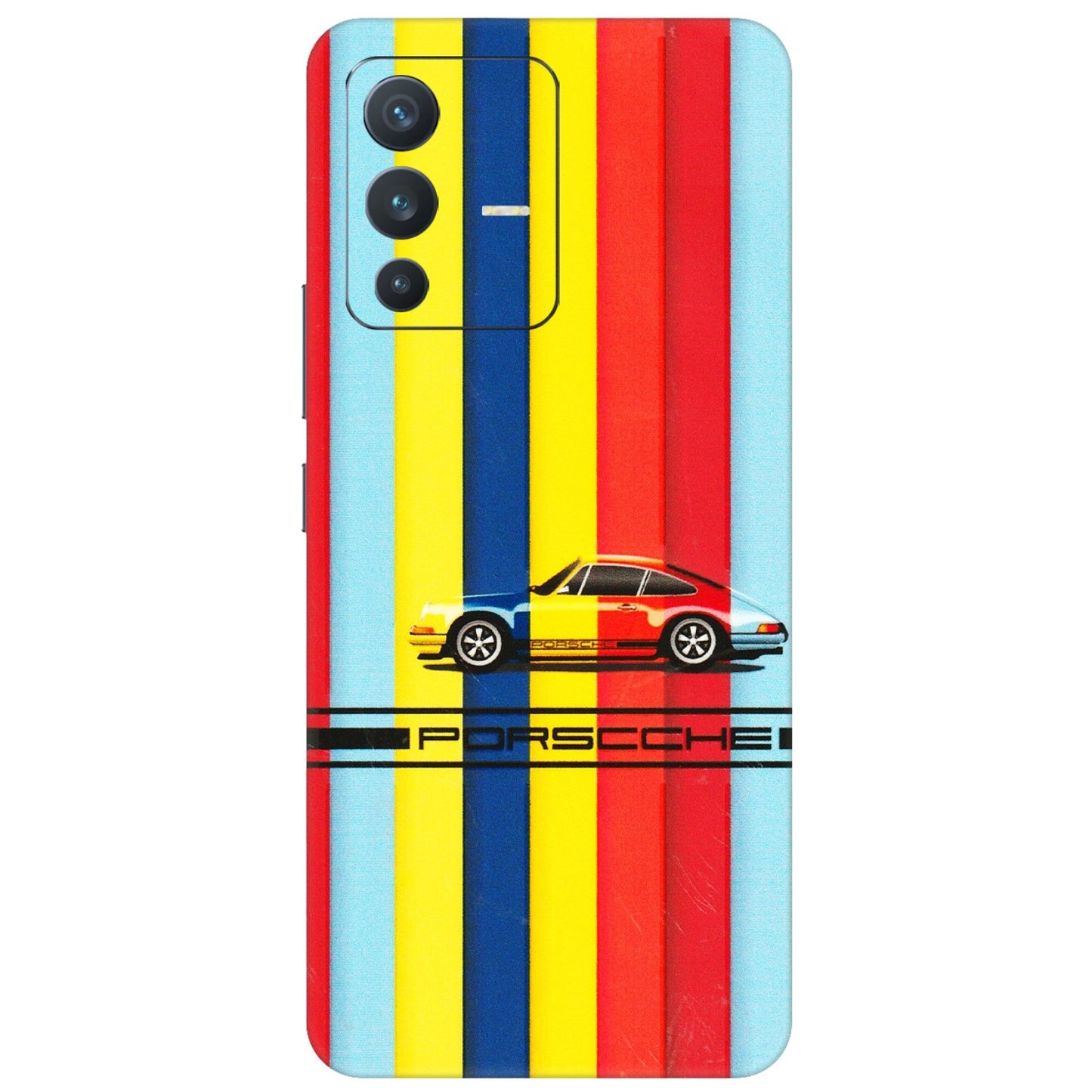 VIVO Z/V/X/T/U/S Series Phone Skins (All Models) - Multicolour Porche - 3D Embossed Finish (L-39) Vivo V23 (5G)