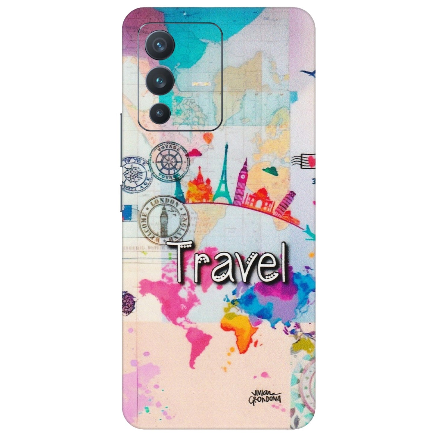 VIVO Z/V/X/T/U/S Series Phone Skins (All Models) - Travel The Wonders - Matte Finish (M-108) Vivo V23 (5G)