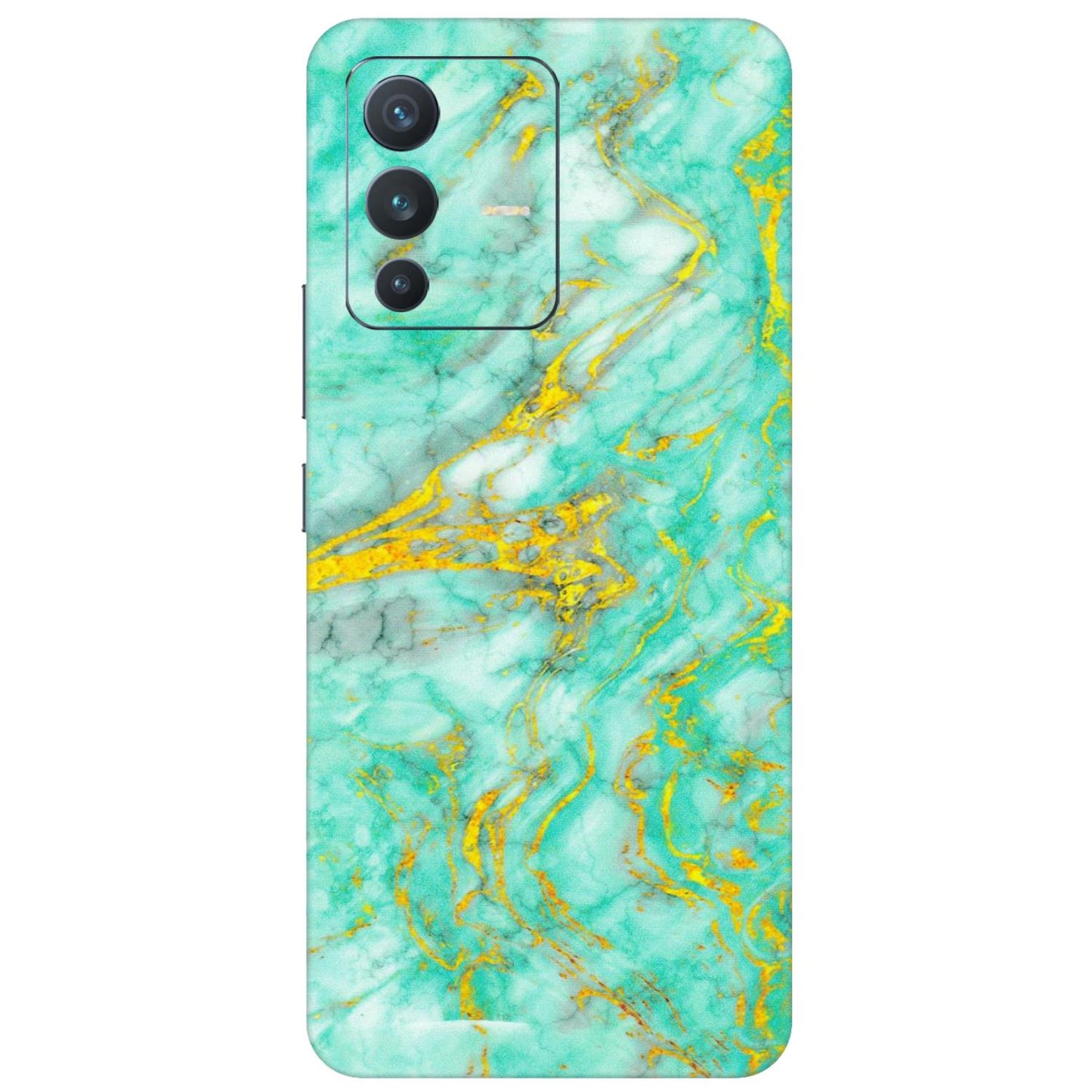 VIVO Z/V/X/T/U/S Series Phone Skins (All Models) - Green And Gold Marble Feel - Matte Finish (M-16) Vivo V23 (5G)
