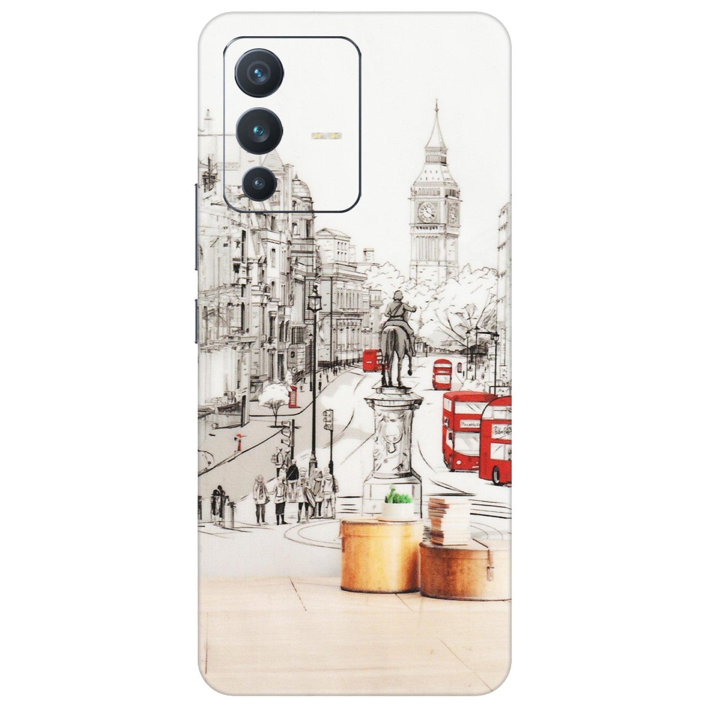 VIVO Z/V/X/T/U/S Series Phone Skins (All Models) - London Street - Transparent Finish (T-02) Vivo V23 (5G)