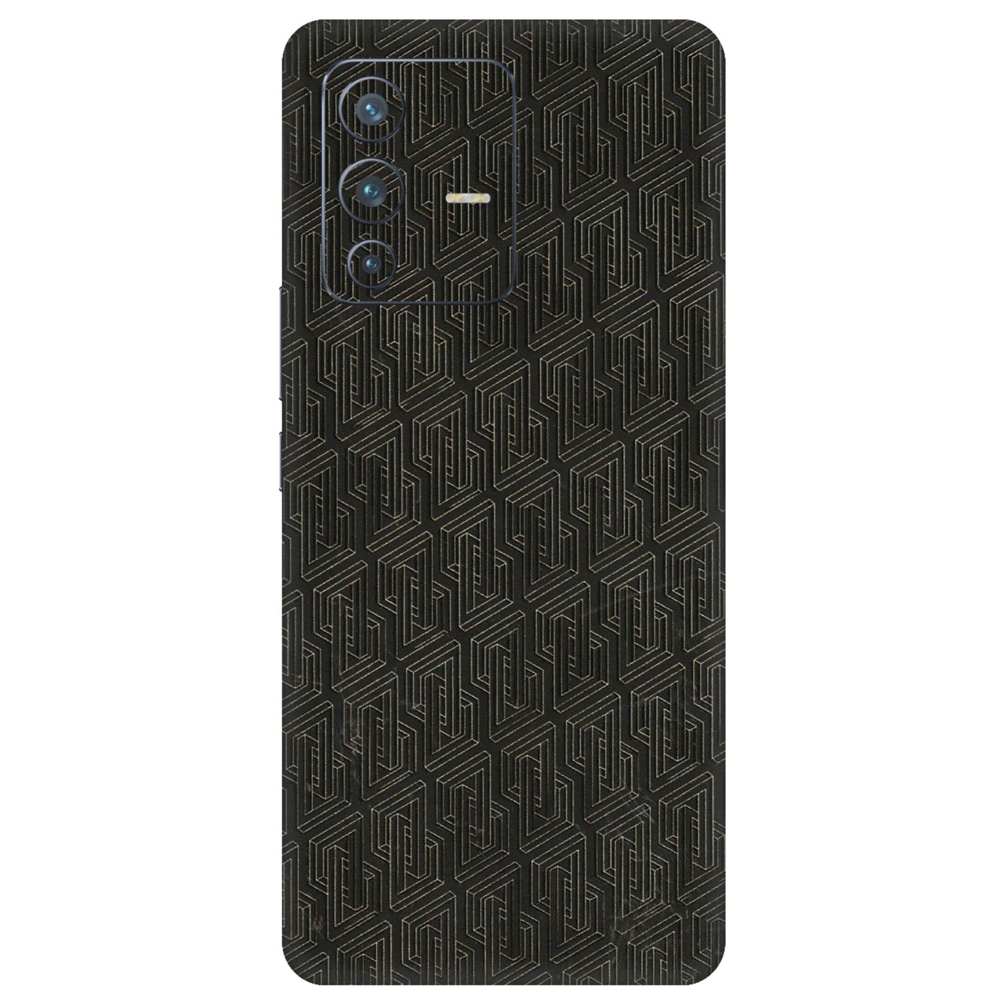 VIVO Z/V/X/T/U/S Series Phone Skins (All Models) - Black Abstract Pattern - 3D Embossed Finish (L-117) Vivo V23 Pro (5G)
