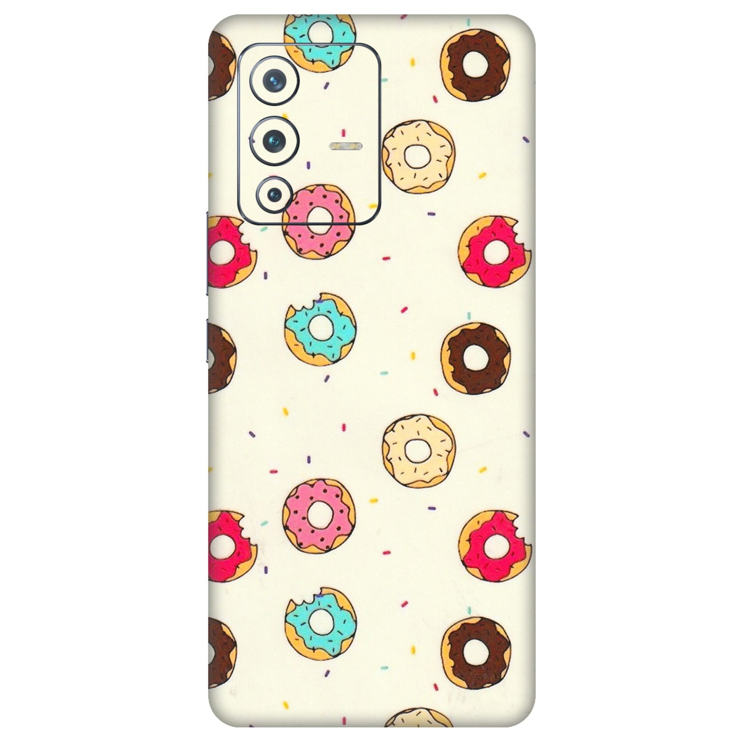 VIVO Z/V/X/T/U/S Series Phone Skins (All Models) - Mini Donuts Doodle Art - 3D Embossed Finish (L-122) Vivo V23 Pro (5G)