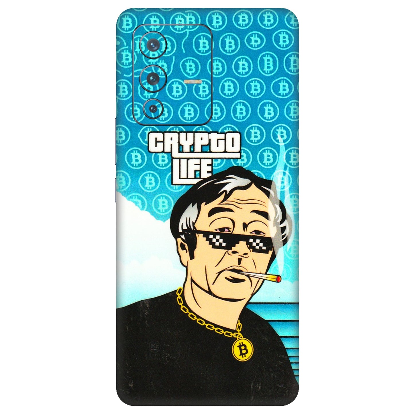 VIVO Z/V/X/T/U/S Series Phone Skins (All Models) - Crypto Thug Life - 3D Embossed Finish (L-179) Vivo V23 Pro (5G)