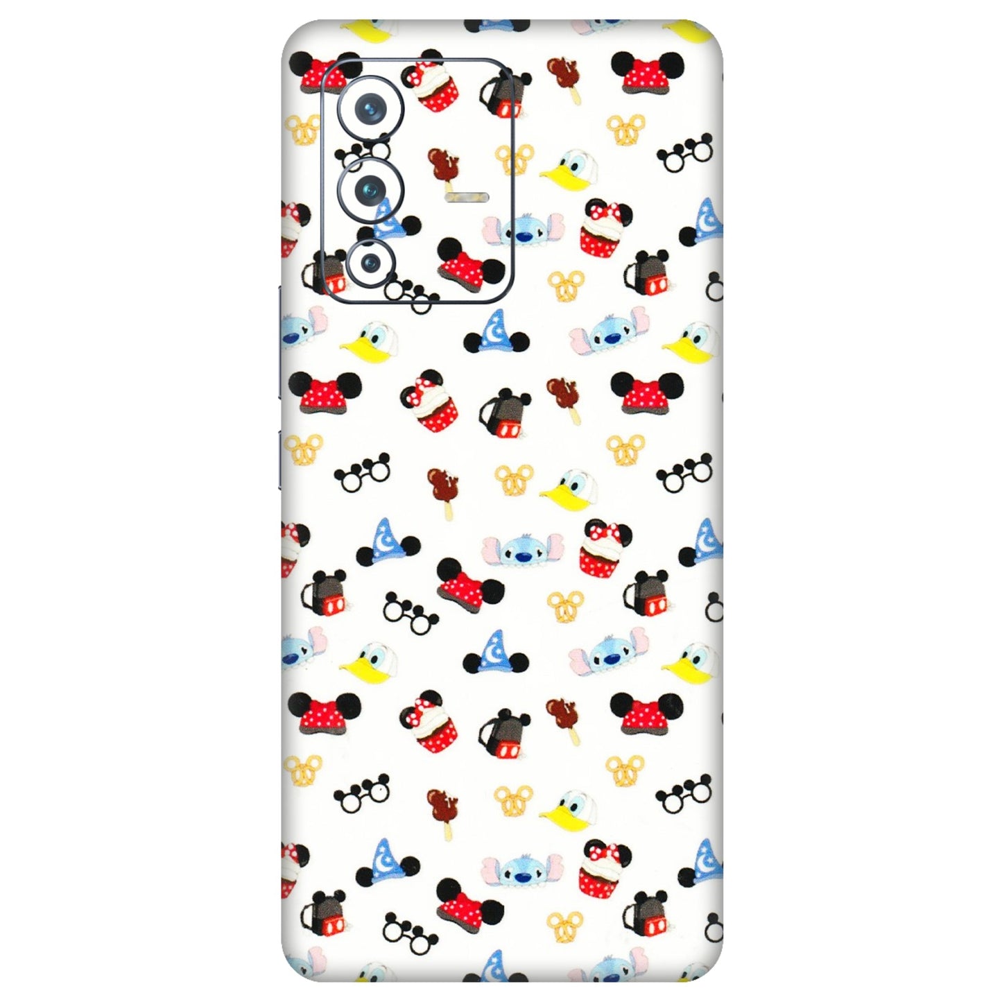 VIVO Z/V/X/T/U/S Series Phone Skins (All Models) - Minnie Mouse & Donald Doodles s - 3D Embossed Finish (L-194) Vivo V23 Pro (5G)