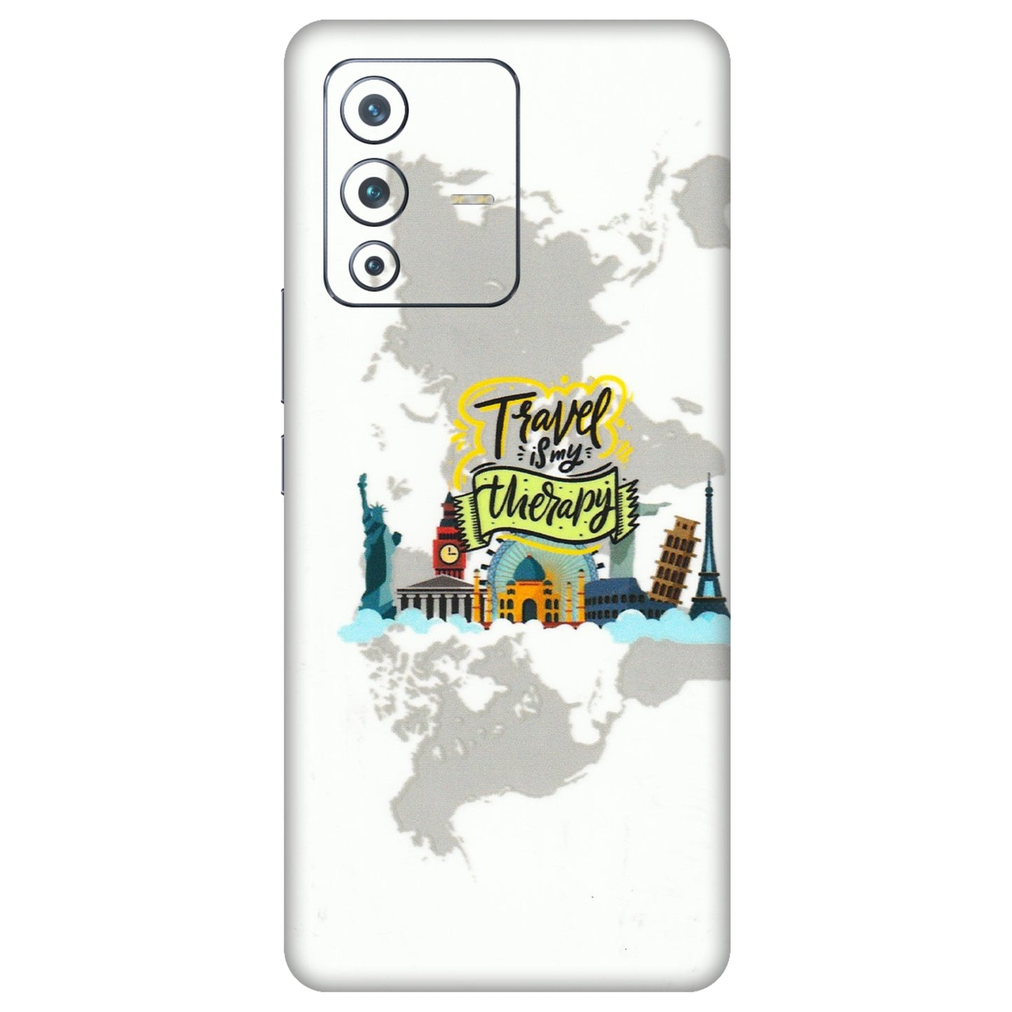 VIVO Z/V/X/T/U/S Series Phone Skins (All Models) - Travel Therapy - 3D Embossed Finish (L-199) Vivo V23 Pro (5G)