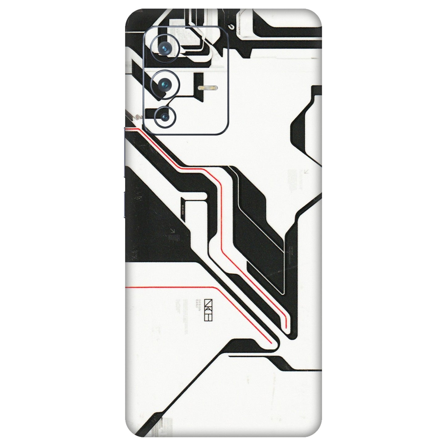 VIVO Z/V/X/T/U/S Series Phone Skins (All Models) - White Techy Logo - 3D Embossed Finish (L-312) Vivo V23 Pro (5G)