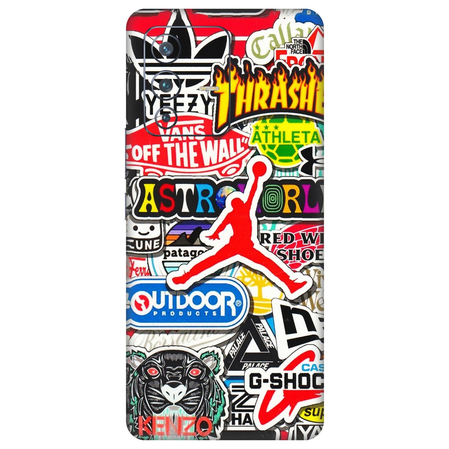 VIVO Z/V/X/T/U/S Series Phone Skins (All Models) - Multi Brands Sticker Graffiti - 3D Embossed Finish (L-37) Vivo V23 Pro (5G)