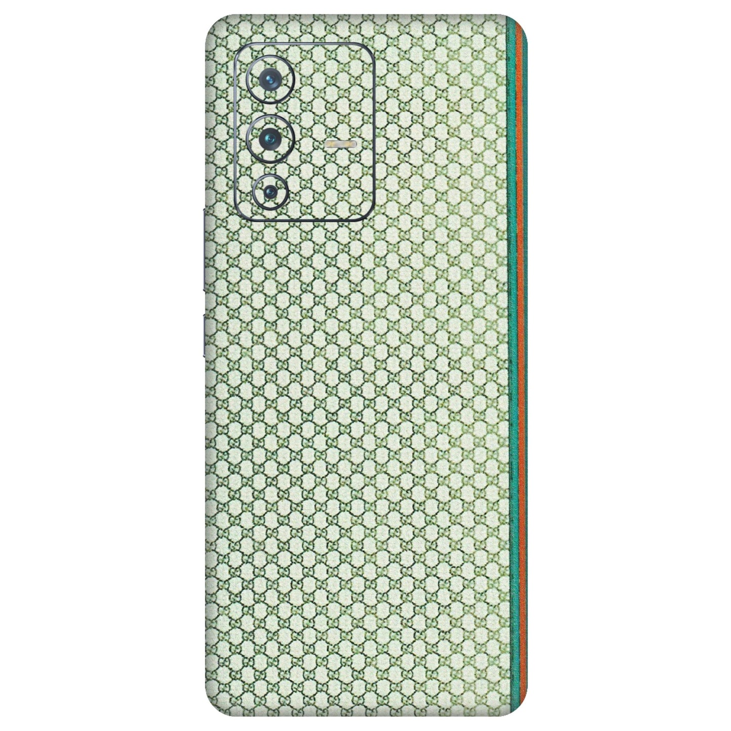 VIVO Z/V/X/T/U/S Series Phone Skins (All Models) - Gucci Fabric Pattern - 3D Embossed Finish (L-73) Vivo V23 Pro (5G)