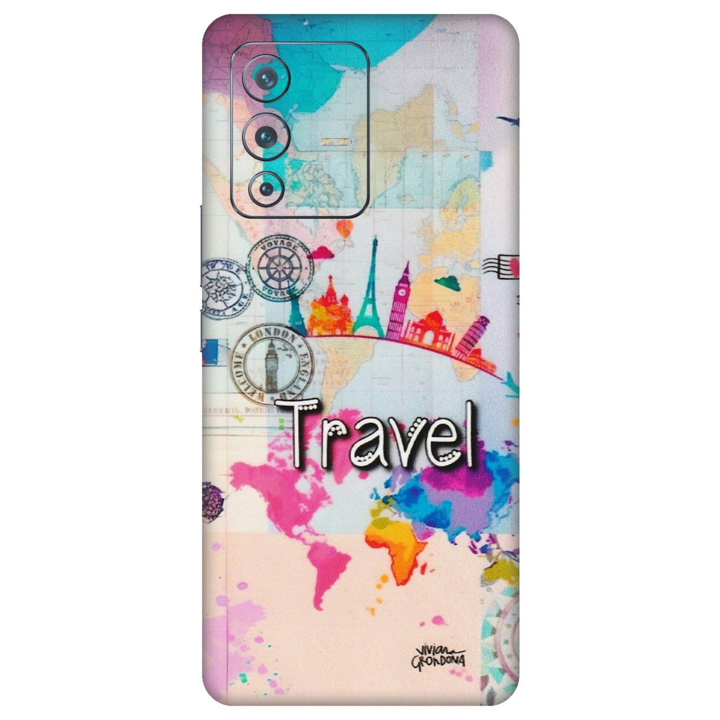 VIVO Z/V/X/T/U/S Series Phone Skins (All Models) - Travel The Wonders - Matte Finish (M-108) Vivo V23 Pro (5G)