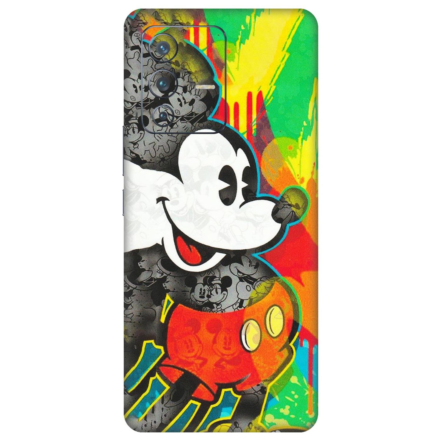 VIVO Z/V/X/T/U/S Series Phone Skins (All Models) - Multiple Mickey With Colourful Texture - Matte Finish (M-84) Vivo V23 Pro (5G)
