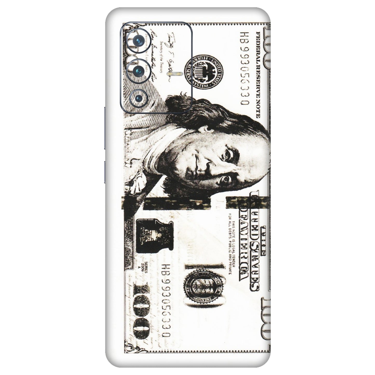 VIVO Z/V/X/T/U/S Series Phone Skins (All Models) - 100 Dollar Currency - Transparent Finish (T-01) Vivo V23 Pro (5G)