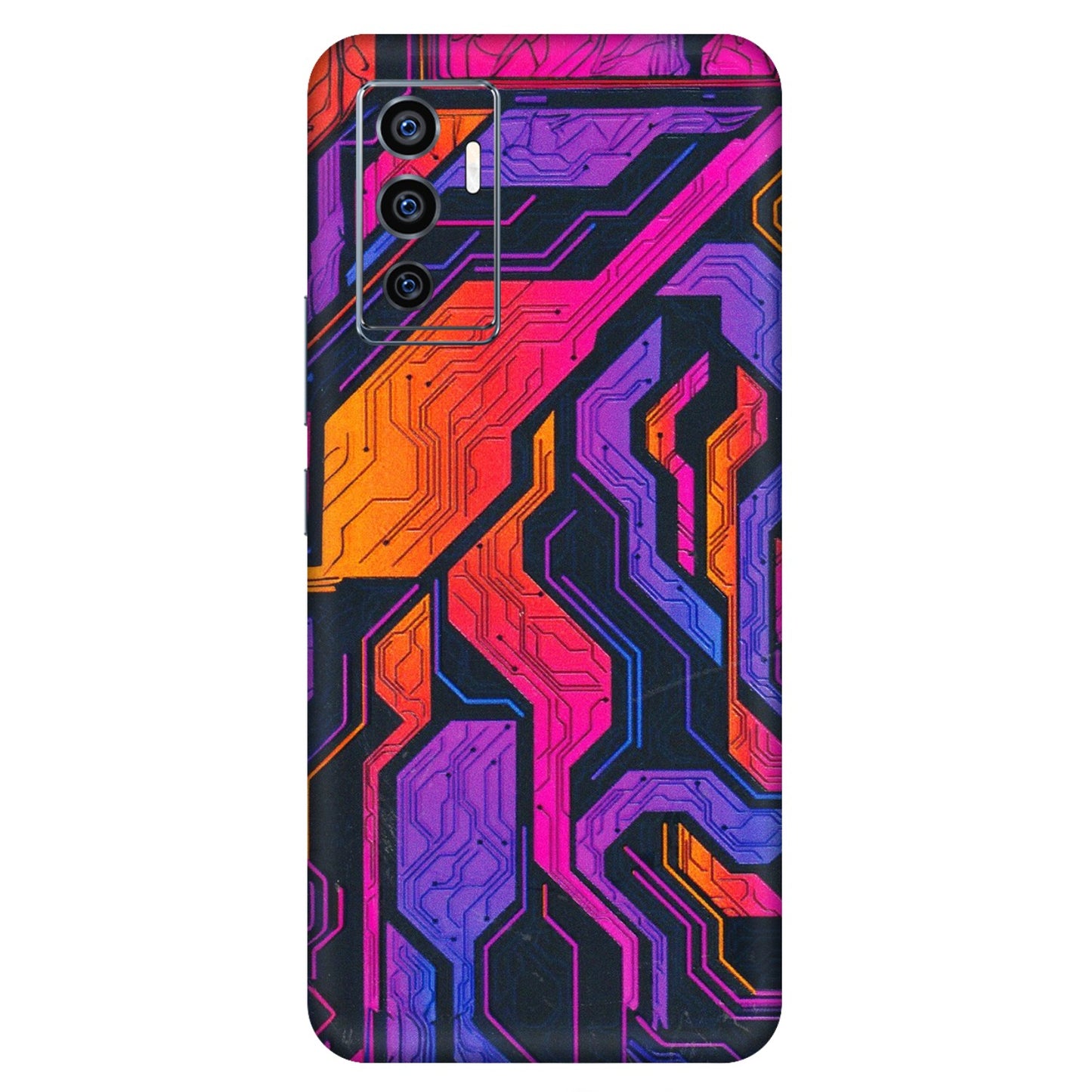 VIVO Z/V/X/T/U/S Series Phone Skins (All Models) - Tech Circuits Futuristic - 3D Embossed Finish (L-07) Vivo V23e (5G)