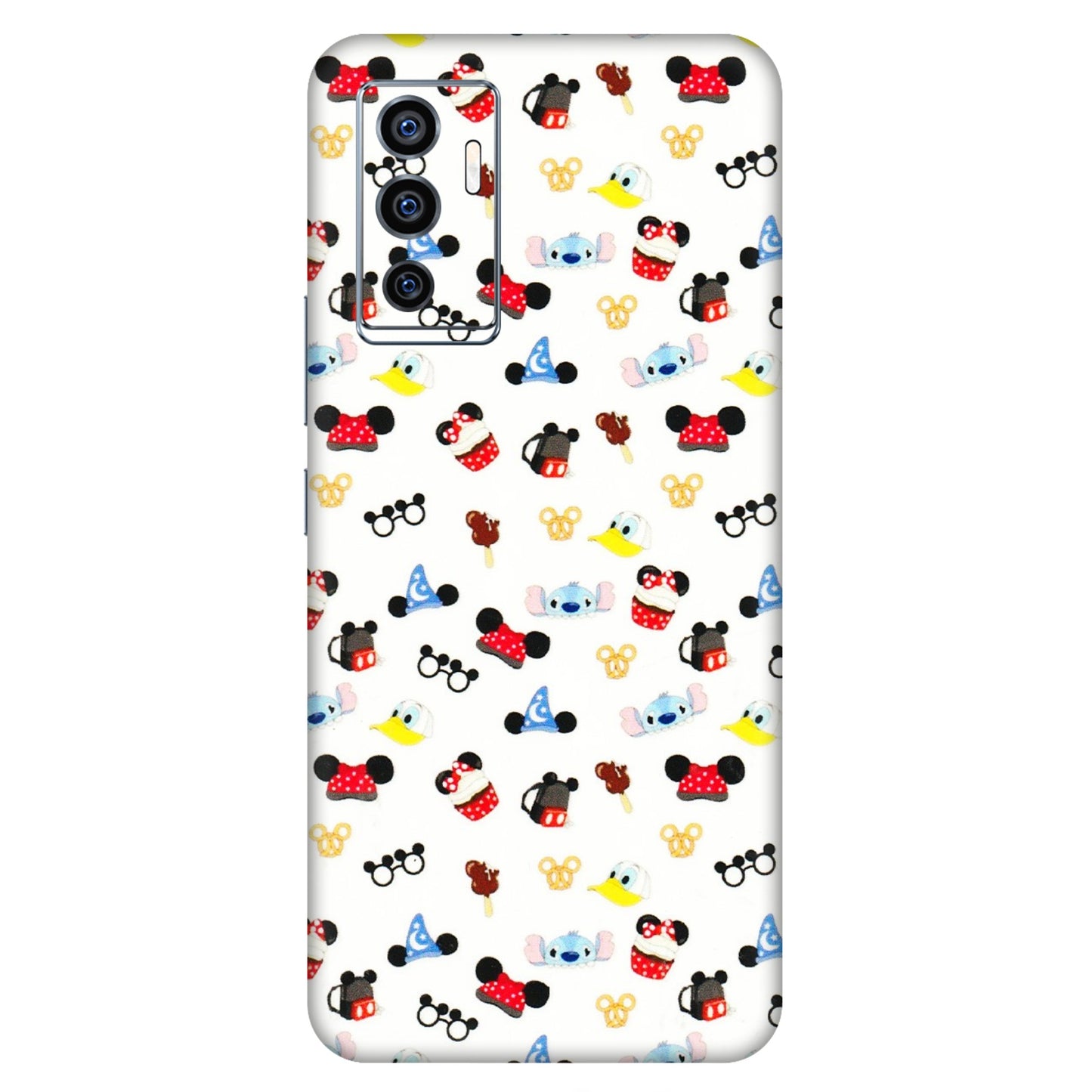 VIVO Z/V/X/T/U/S Series Phone Skins (All Models) - Minnie Mouse & Donald Doodles s - 3D Embossed Finish (L-194) Vivo V23e (5G)