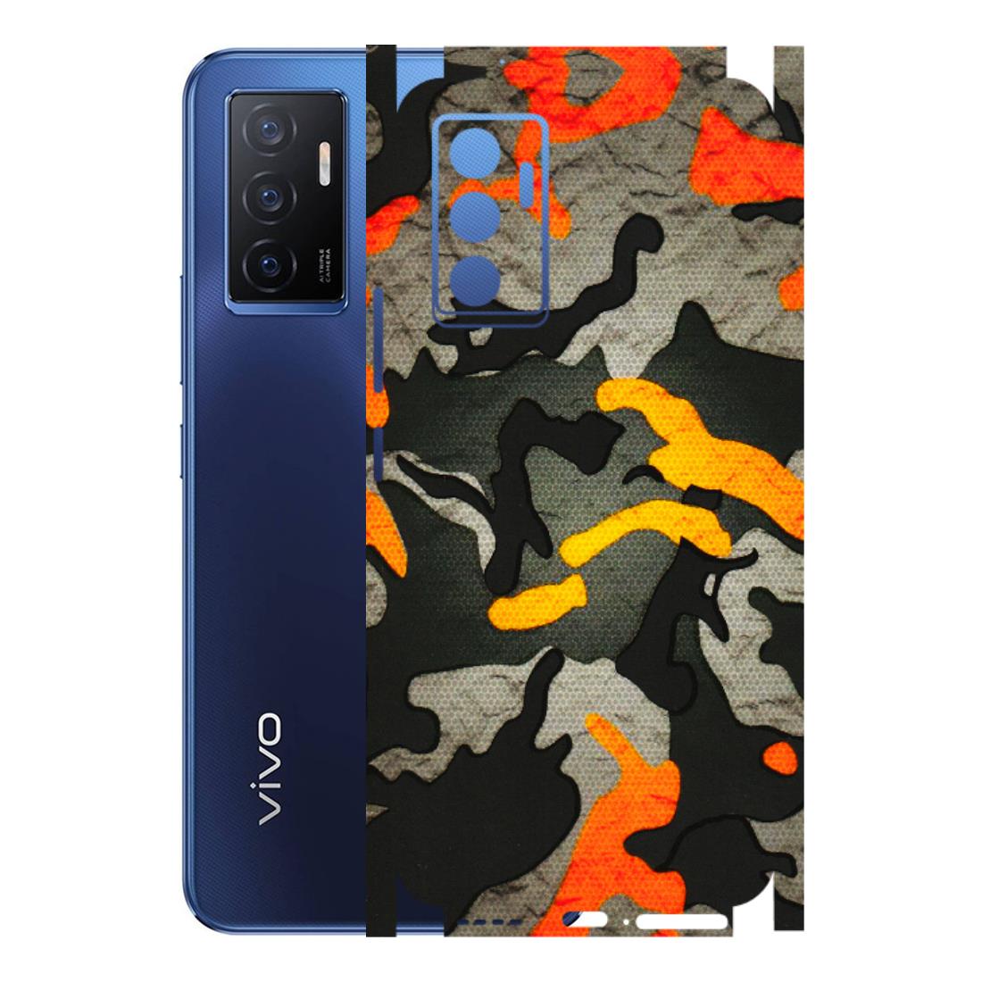 VIVO Z/V/X/T/U/S Series Phone Skins (All Models) - Orange Camouflage - 3D Embossed Finish (L-204) Vivo V23e (5G)