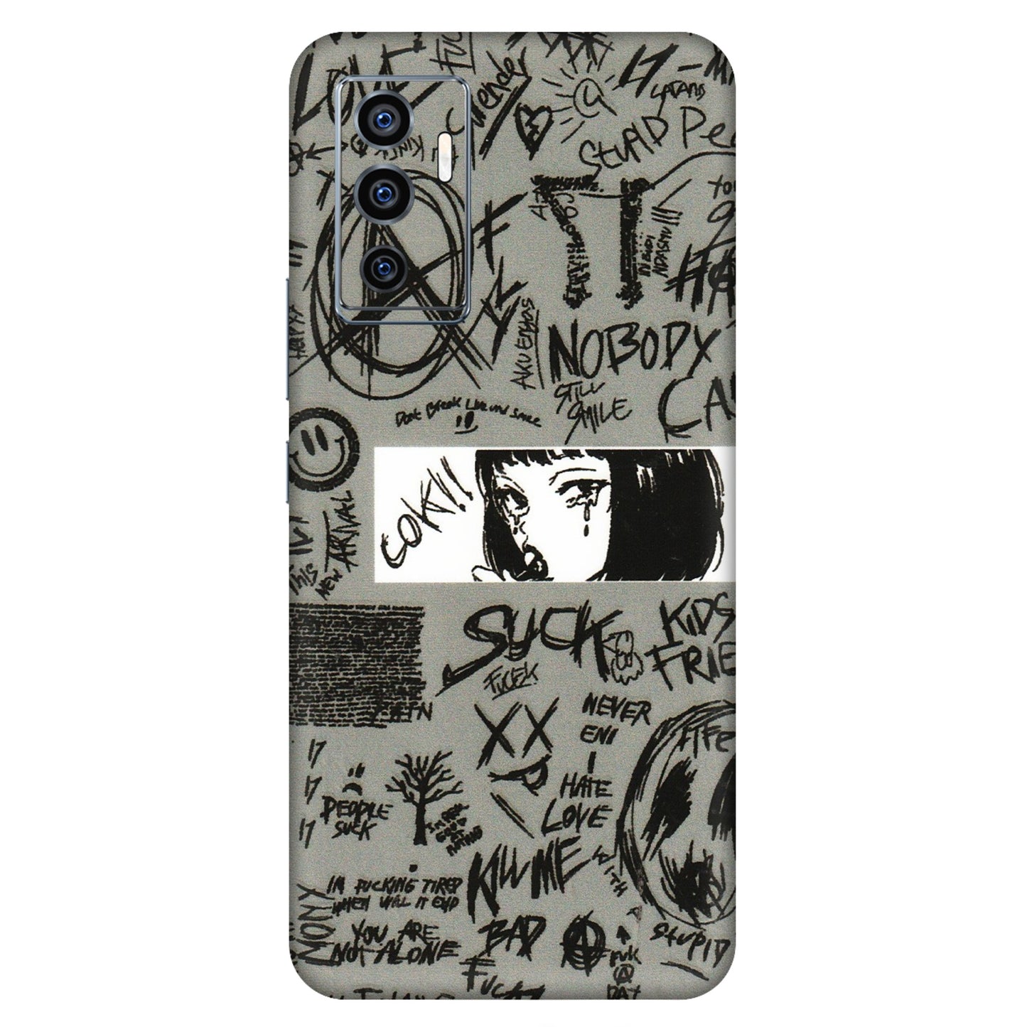 VIVO Z/V/X/T/U/S Series Phone Skins (All Models) - Never Have Love Anime - 3D Embossed Finish (L-260) Vivo V23e (5G)