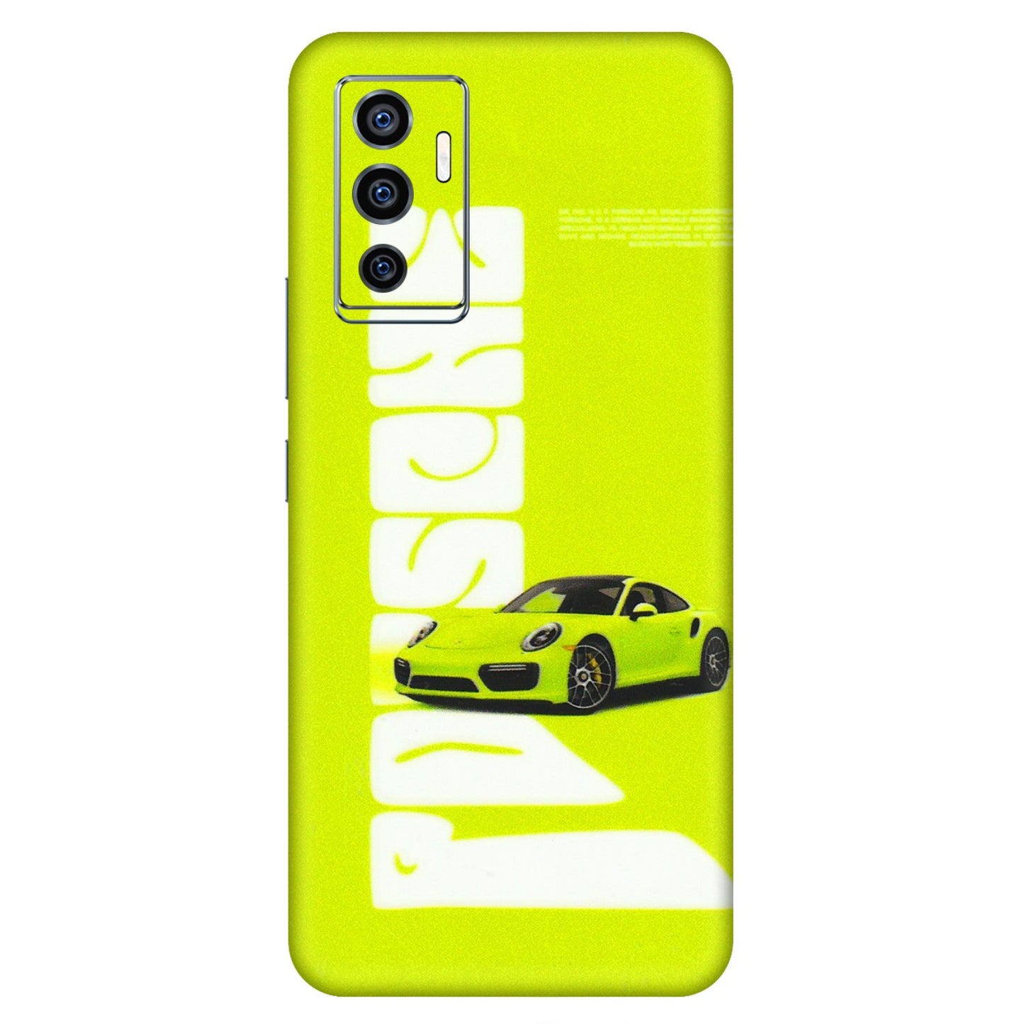 VIVO Z/V/X/T/U/S Series Phone Skins (All Models) - Lime Green Porche - 3D Embossed Finish (L-30) Vivo V23e (5G)