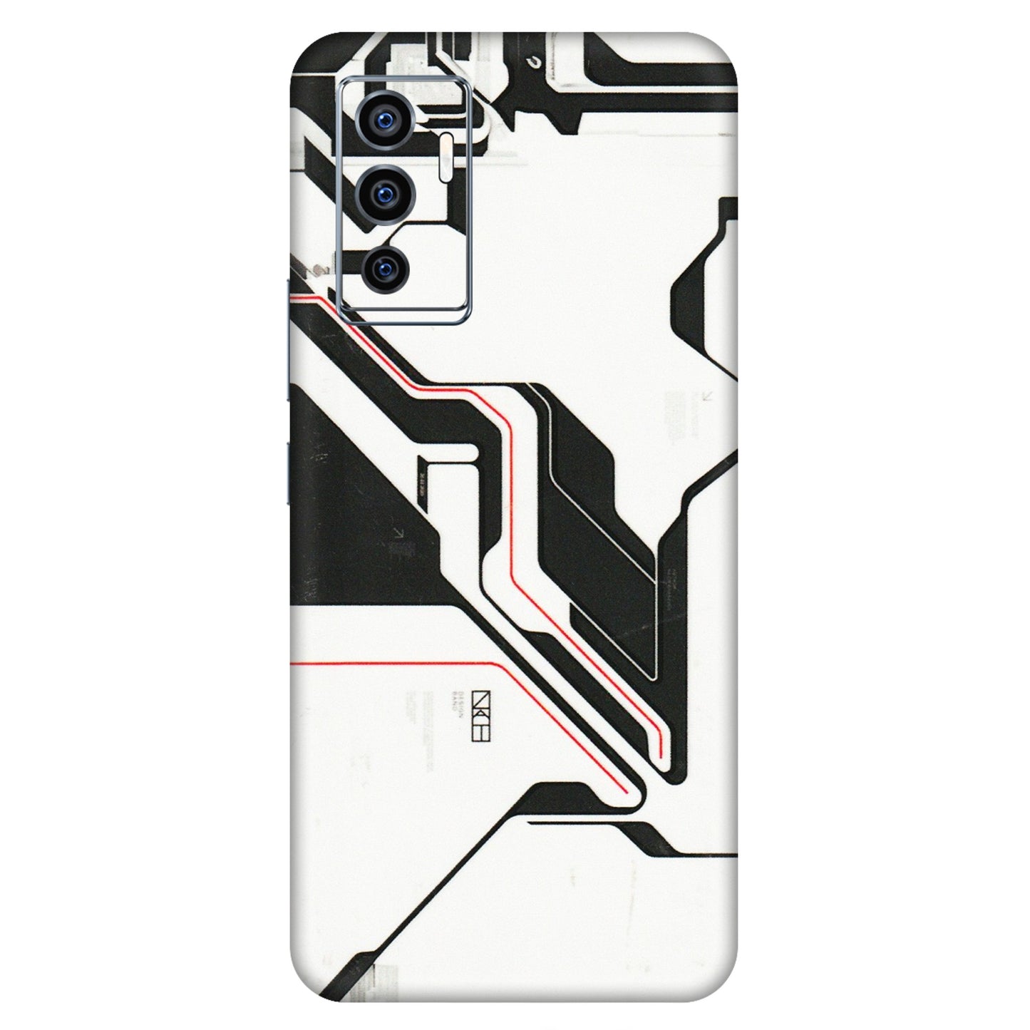 VIVO Z/V/X/T/U/S Series Phone Skins (All Models) - White Techy Logo - 3D Embossed Finish (L-312) Vivo V23e (5G)