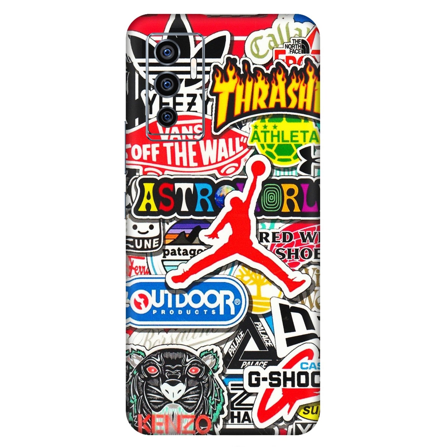 VIVO Z/V/X/T/U/S Series Phone Skins (All Models) - Multi Brands Sticker Graffiti - 3D Embossed Finish (L-37) Vivo V23e (5G)