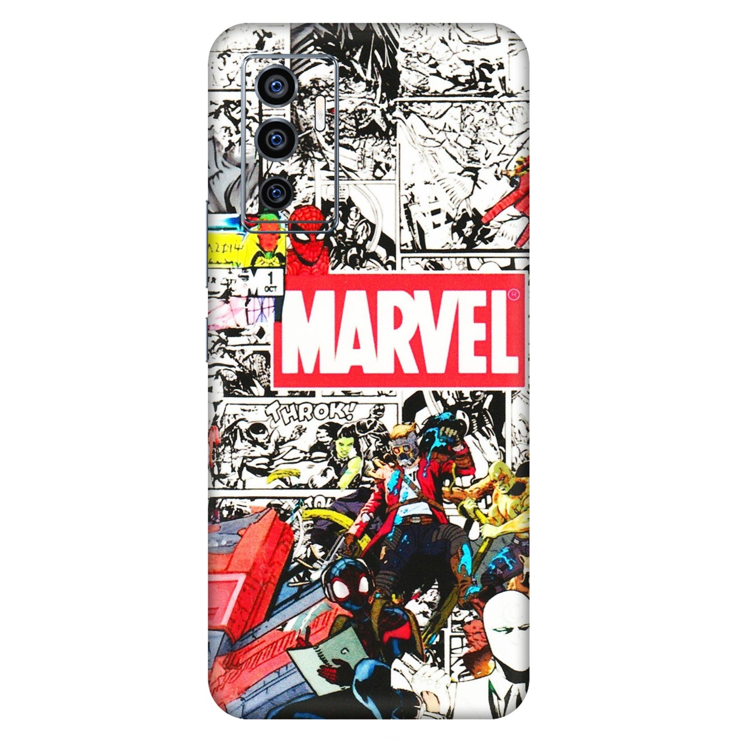 VIVO Z/V/X/T/U/S Series Phone Skins (All Models) - Marvel Colorful Comic - 3D Embossed Finish (L-64) Vivo V23e (5G)