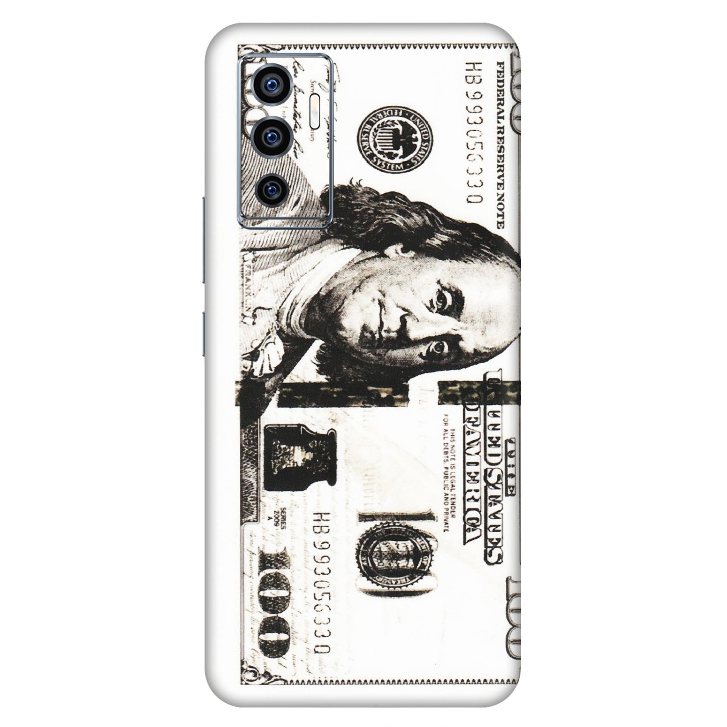 VIVO Z/V/X/T/U/S Series Phone Skins (All Models) - 100 Dollar Currency - Transparent Finish (T-01) Vivo V23e (5G)