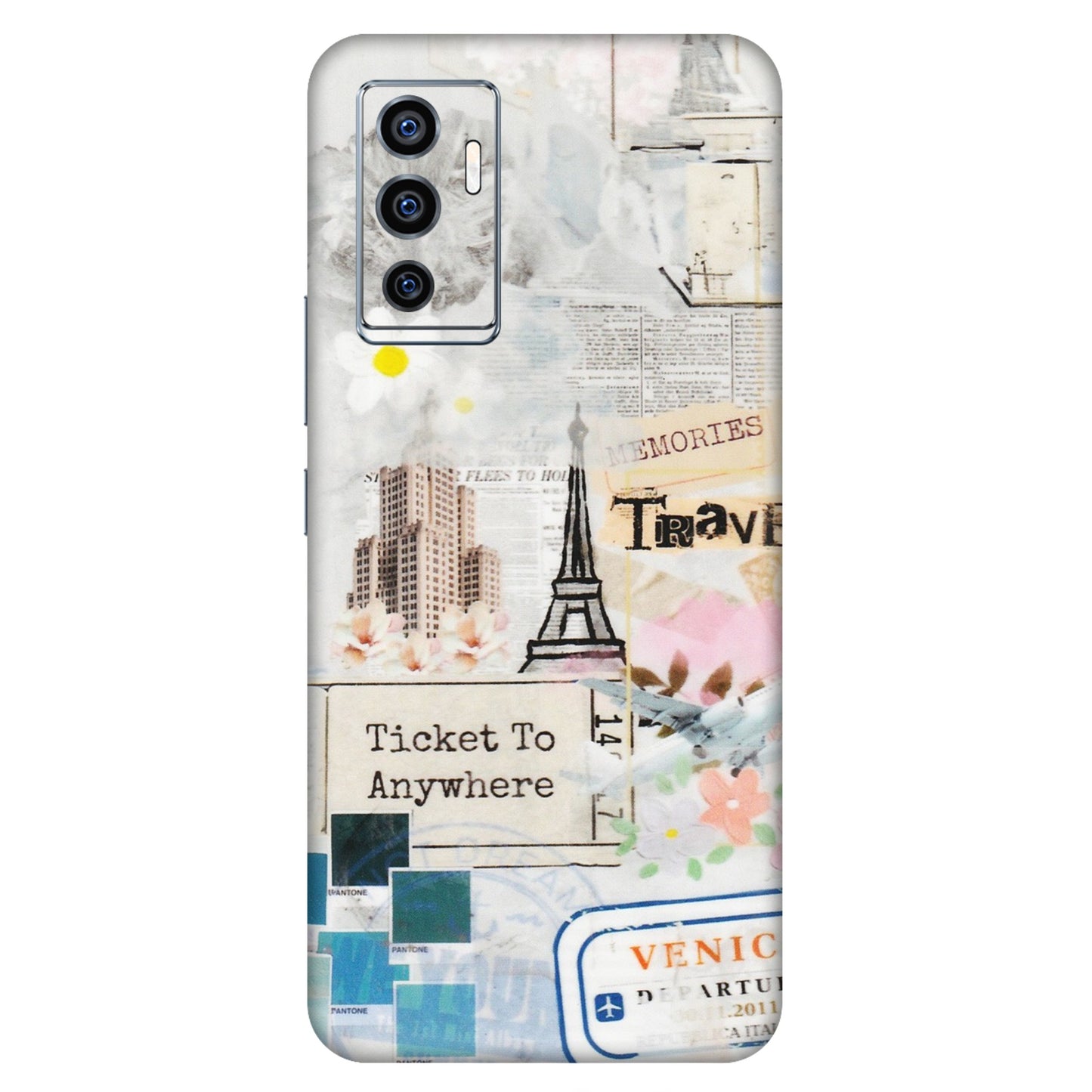 VIVO Z/V/X/T/U/S Series Phone Skins (All Models) - Travel Memories - Transparent Finish (T-09) Vivo V23e (5G)