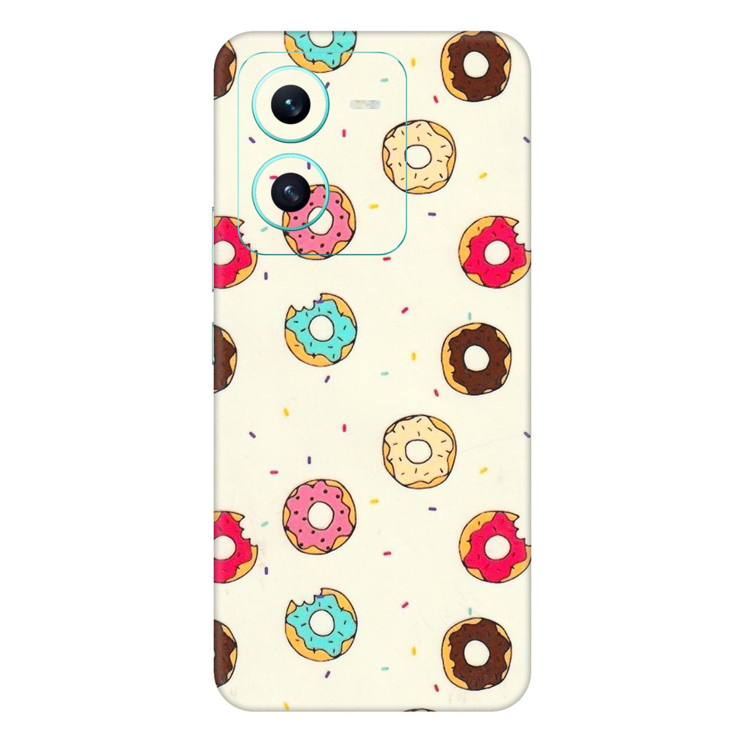 VIVO Z/V/X/T/U/S Series Phone Skins (All Models) - Mini Donuts Doodle Art - 3D Embossed Finish (L-122) Vivo V25 (5G)