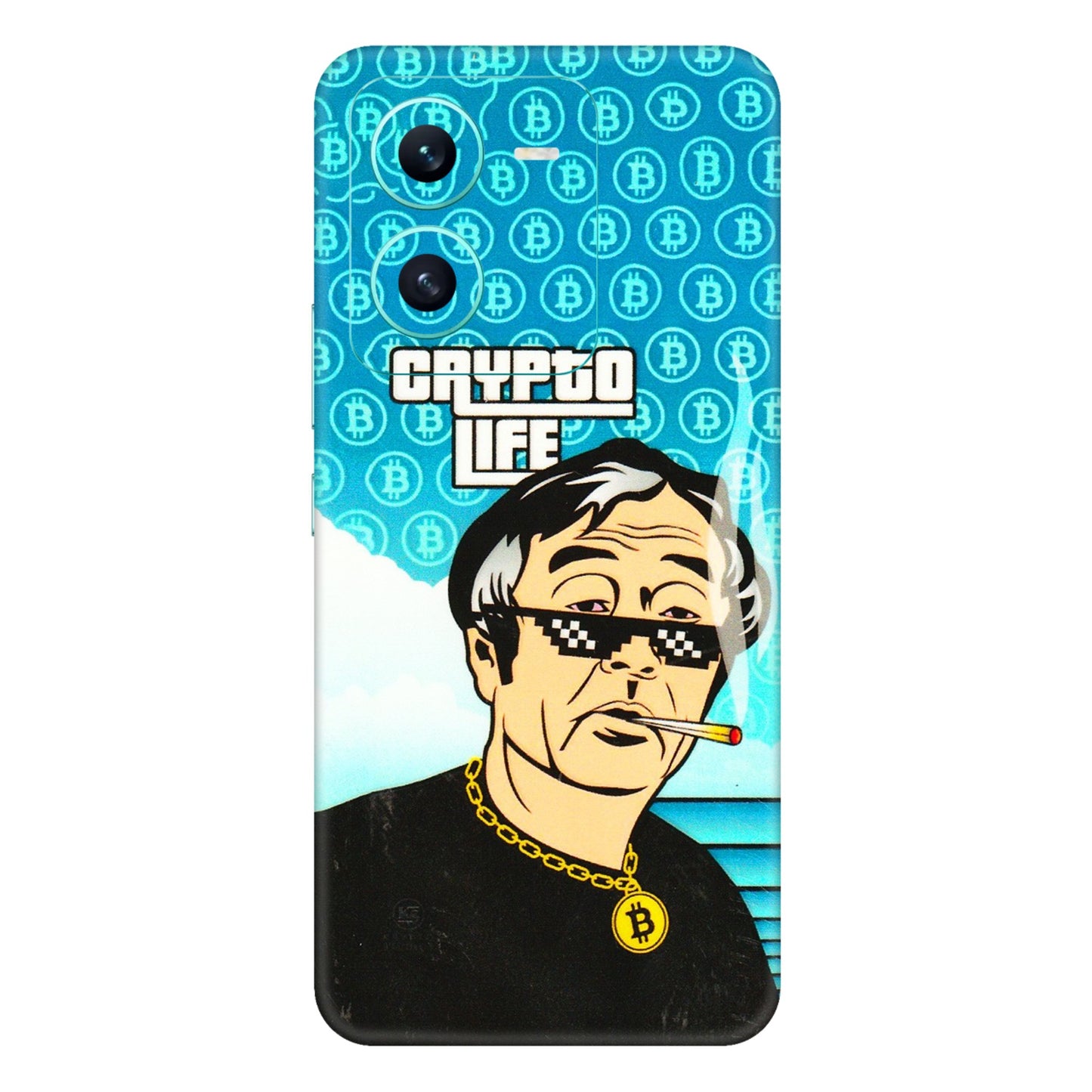 VIVO Z/V/X/T/U/S Series Phone Skins (All Models) - Crypto Thug Life - 3D Embossed Finish (L-179) Vivo V25 (5G)