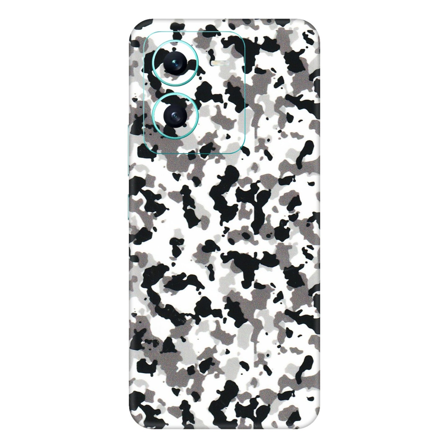 VIVO Z/V/X/T/U/S Series Phone Skins (All Models) - White Black Camouflage - 3D Embossed Finish (L-18) Vivo V25 (5G)
