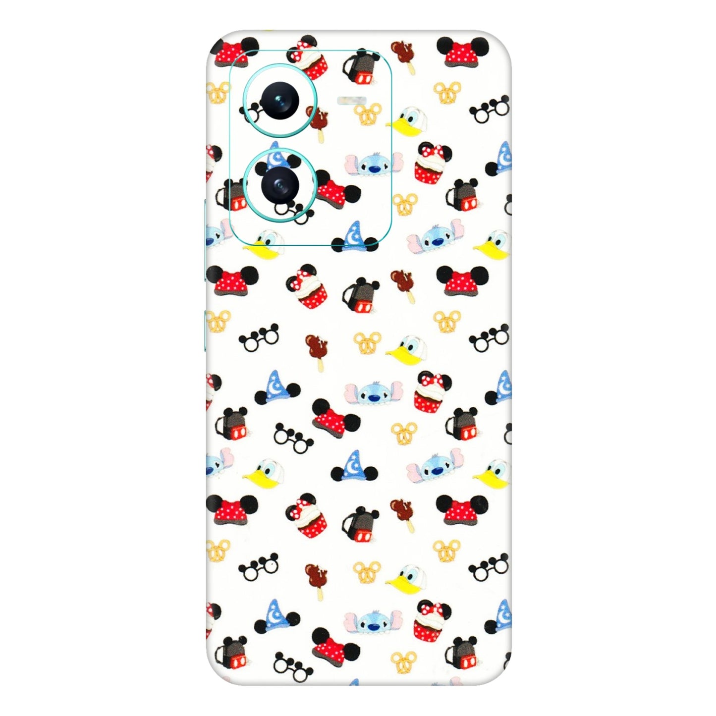 VIVO Z/V/X/T/U/S Series Phone Skins (All Models) - Minnie Mouse & Donald Doodles s - 3D Embossed Finish (L-194) Vivo V25 (5G)