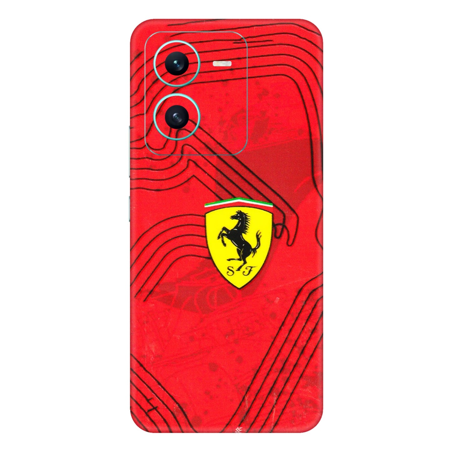 VIVO Z/V/X/T/U/S Series Phone Skins (All Models) - Red Ferrari Logo Stylish - 3D Embossed Finish (L-238) Vivo V25 (5G)