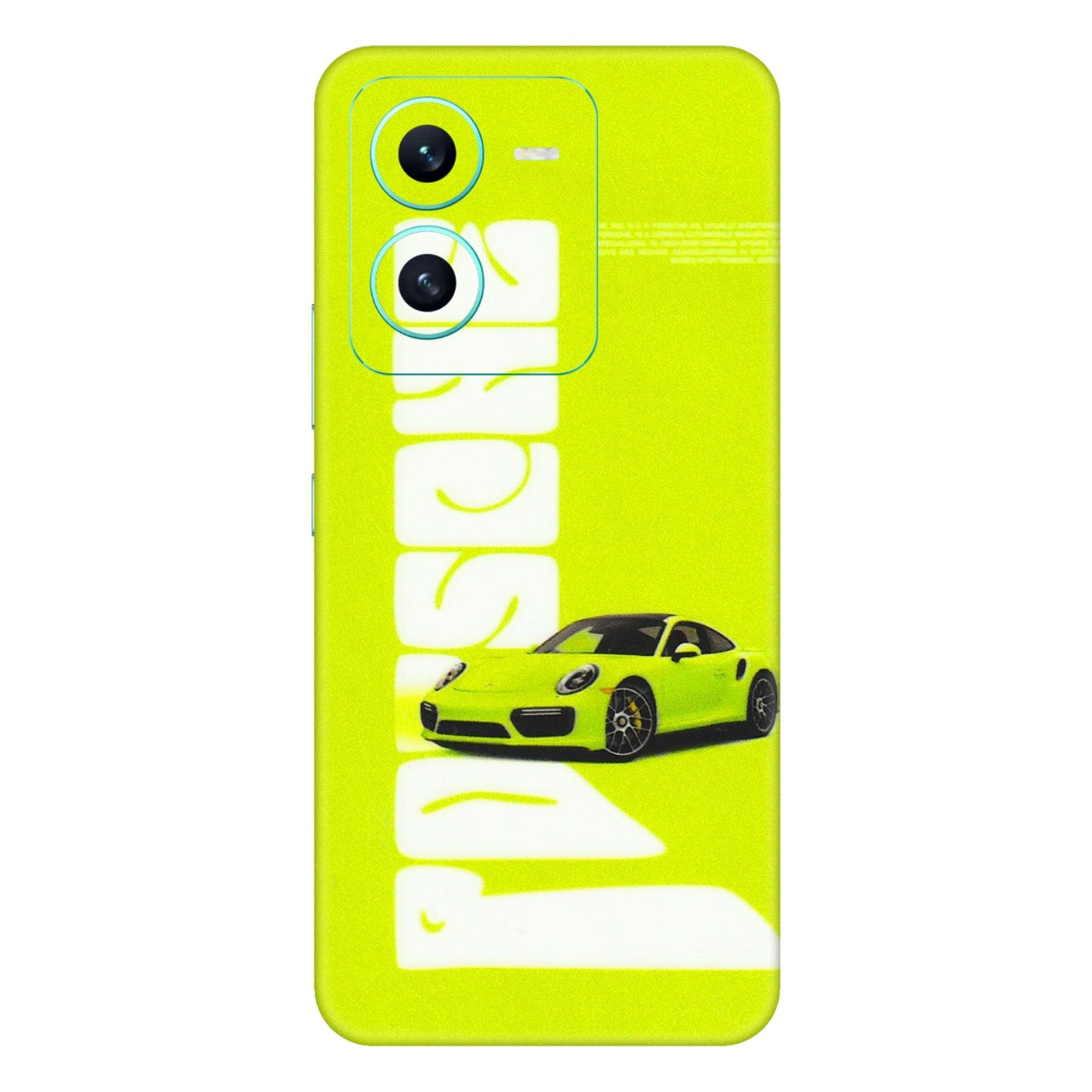 VIVO Z/V/X/T/U/S Series Phone Skins (All Models) - Lime Green Porche - 3D Embossed Finish (L-30) Vivo V25 (5G)