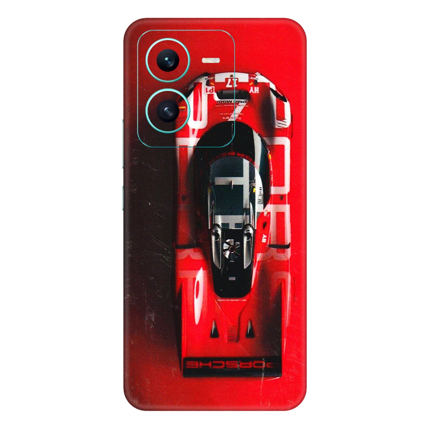 VIVO Z/V/X/T/U/S Series Phone Skins (All Models) - Red Porsche Car Logo - 3D Embossed Finish (L-315) Vivo V25 (5G)