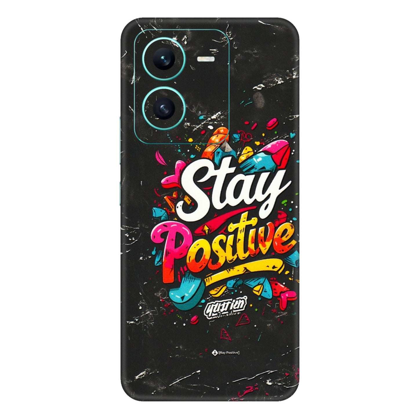 VIVO Z/V/X/T/U/S Series Phone Skins (All Models) - Stay Positive Black - 3D Embossed Finish (L-31) Vivo V25 (5G)