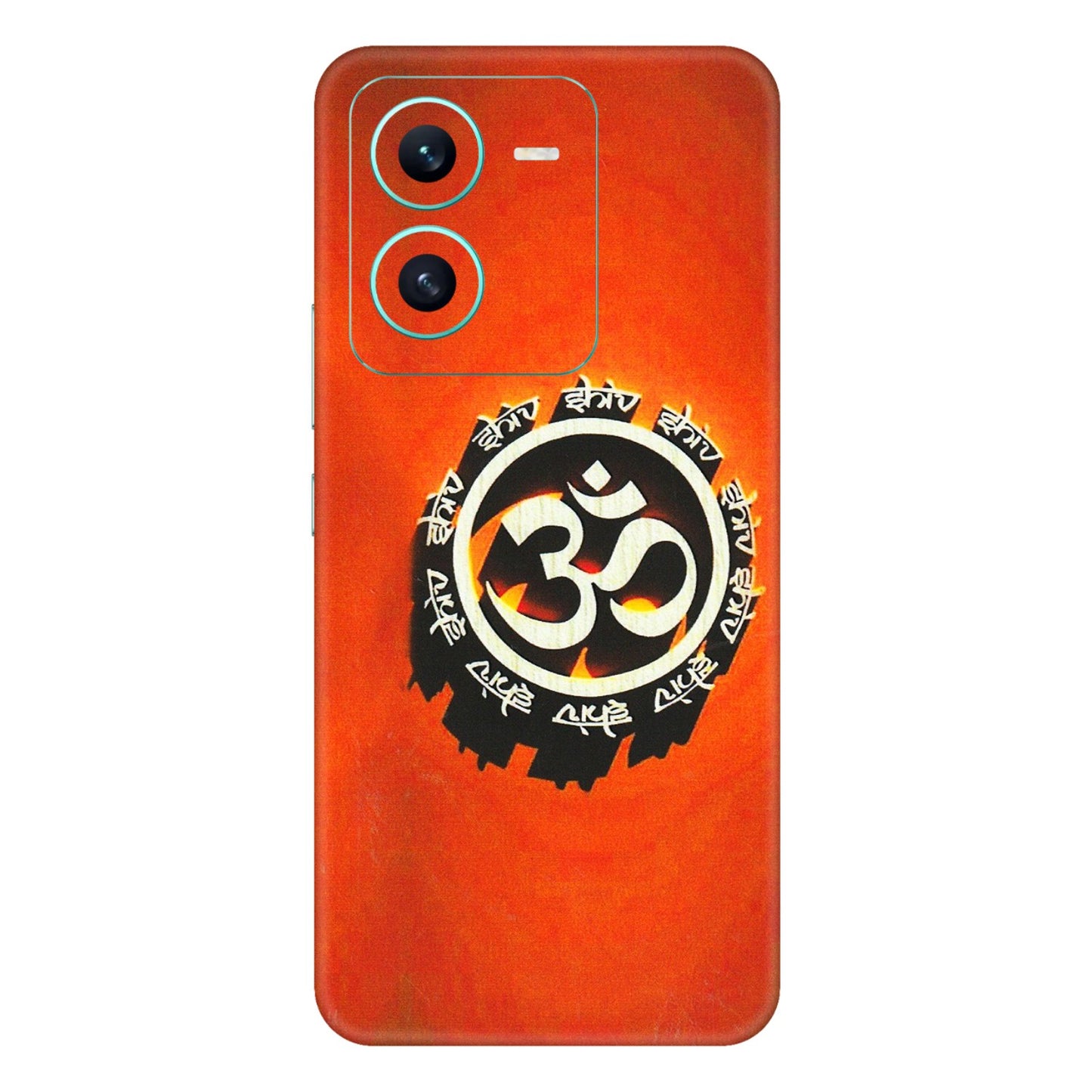 VIVO Z/V/X/T/U/S Series Phone Skins (All Models) - Aum Shiv Orange - 3D Embossed Finish (L-32) Vivo V25 (5G)