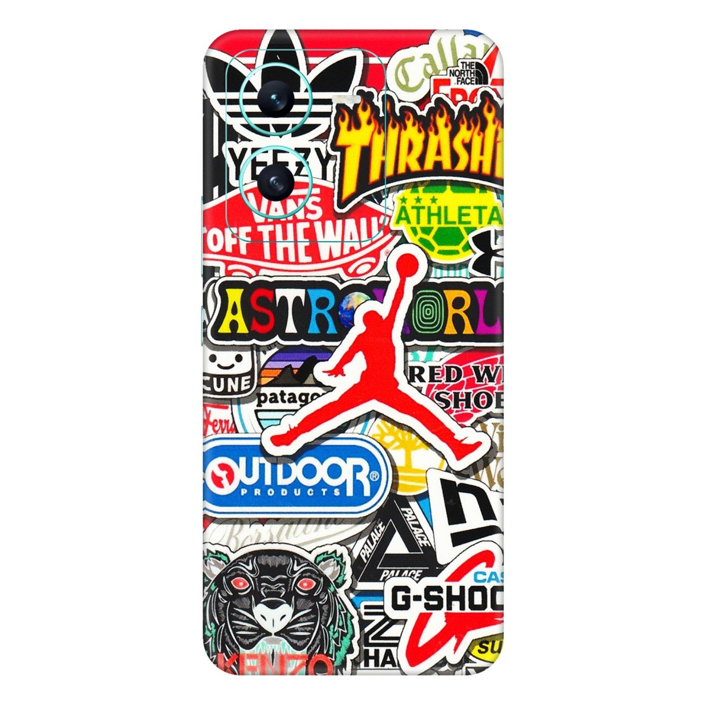VIVO Z/V/X/T/U/S Series Phone Skins (All Models) - Multi Brands Sticker Graffiti - 3D Embossed Finish (L-37) Vivo V25 (5G)