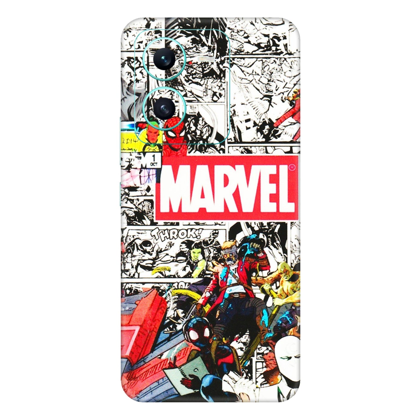 VIVO Z/V/X/T/U/S Series Phone Skins (All Models) - Marvel Colorful Comic - 3D Embossed Finish (L-64) Vivo V25 (5G)