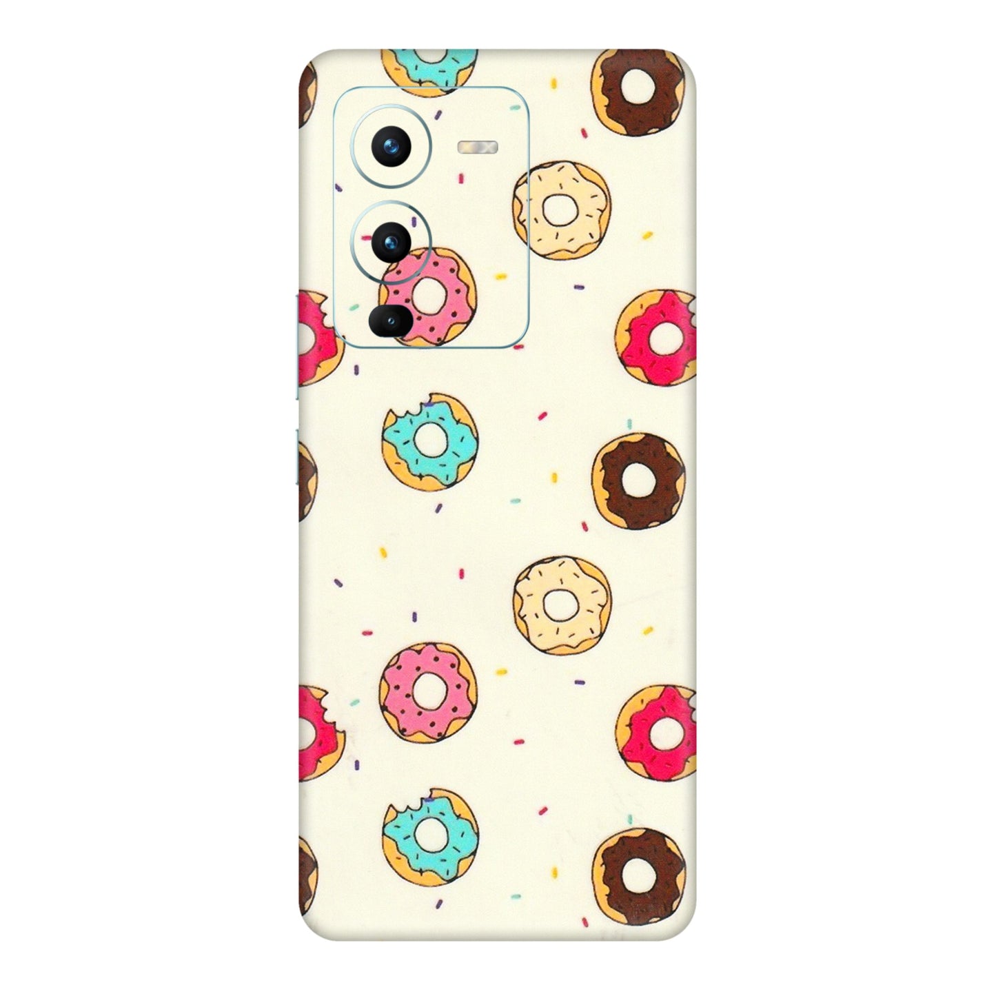 VIVO Z/V/X/T/U/S Series Phone Skins (All Models) - Mini Donuts Doodle Art - 3D Embossed Finish (L-122) Vivo V25 Pro