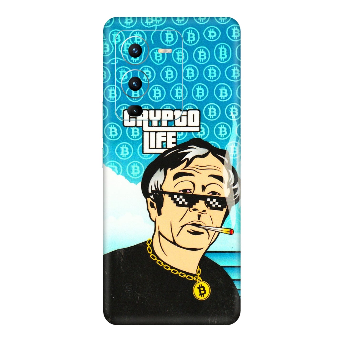 VIVO Z/V/X/T/U/S Series Phone Skins (All Models) - Crypto Thug Life - 3D Embossed Finish (L-179) Vivo V25 Pro