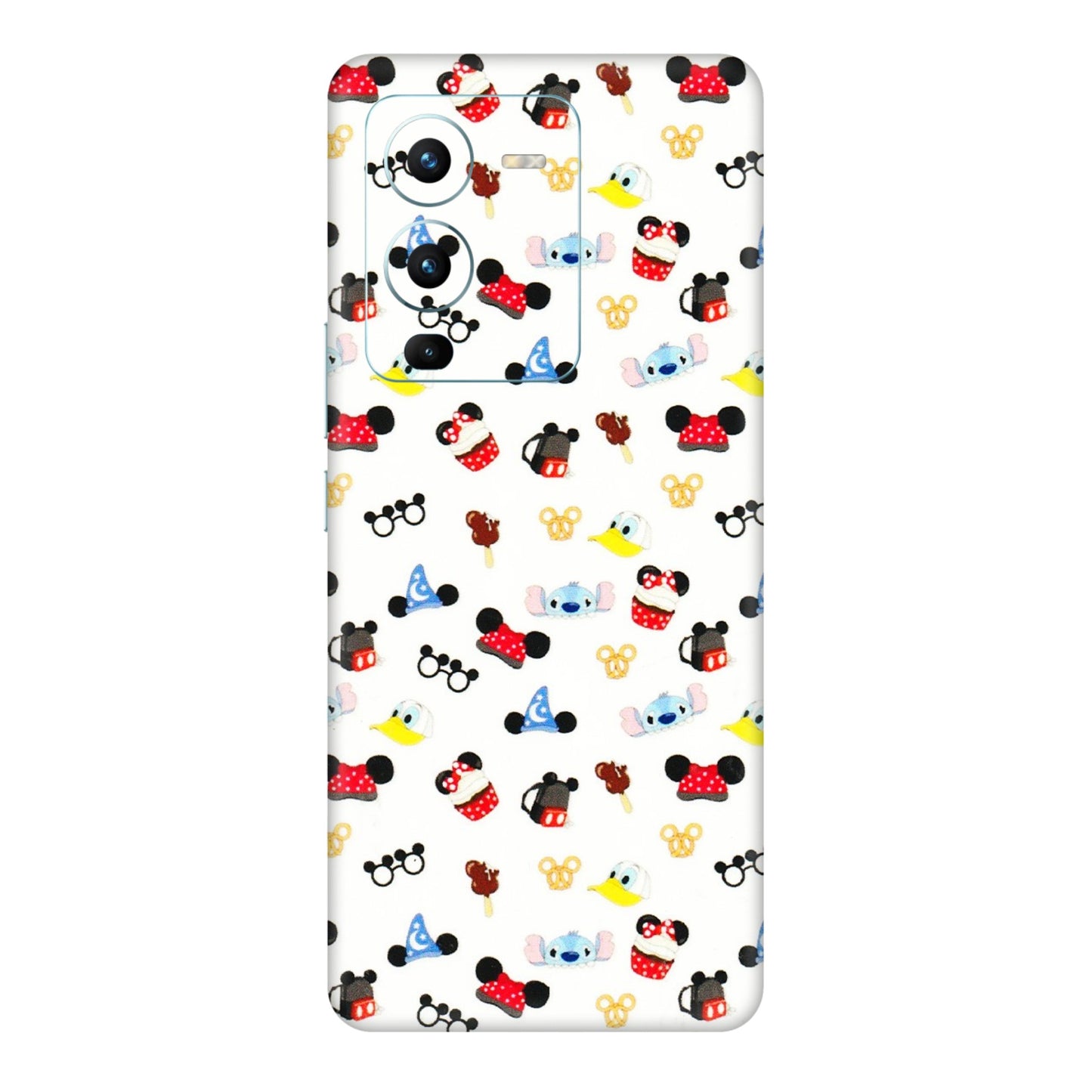 VIVO Z/V/X/T/U/S Series Phone Skins (All Models) - Minnie Mouse & Donald Doodles s - 3D Embossed Finish (L-194) Vivo V25 Pro