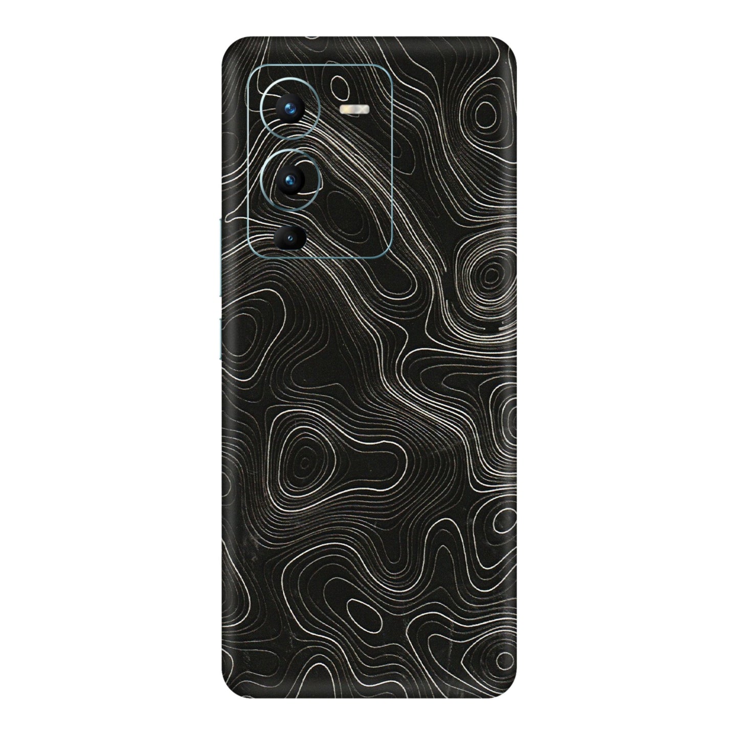 VIVO Z/V/X/T/U/S Series Phone Skins (All Models) - Black Swirl - 3D Embossed Finish (L-196) Vivo V25 Pro