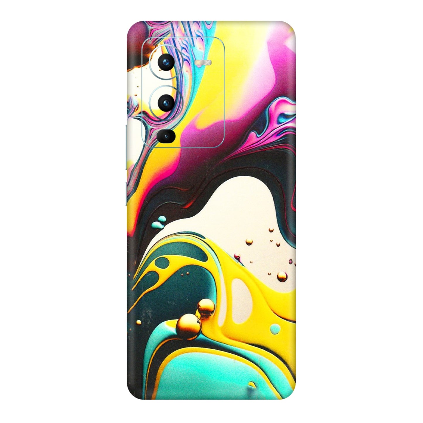 VIVO Z/V/X/T/U/S Series Phone Skins (All Models) - Multicolor Abstract pattern - 3D Embossed Finish (L-254) Vivo V25 Pro