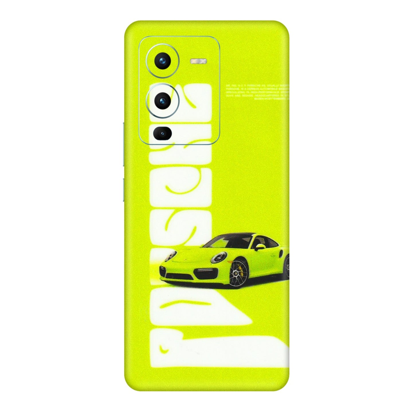 VIVO Z/V/X/T/U/S Series Phone Skins (All Models) - Lime Green Porche - 3D Embossed Finish (L-30) Vivo V25 Pro