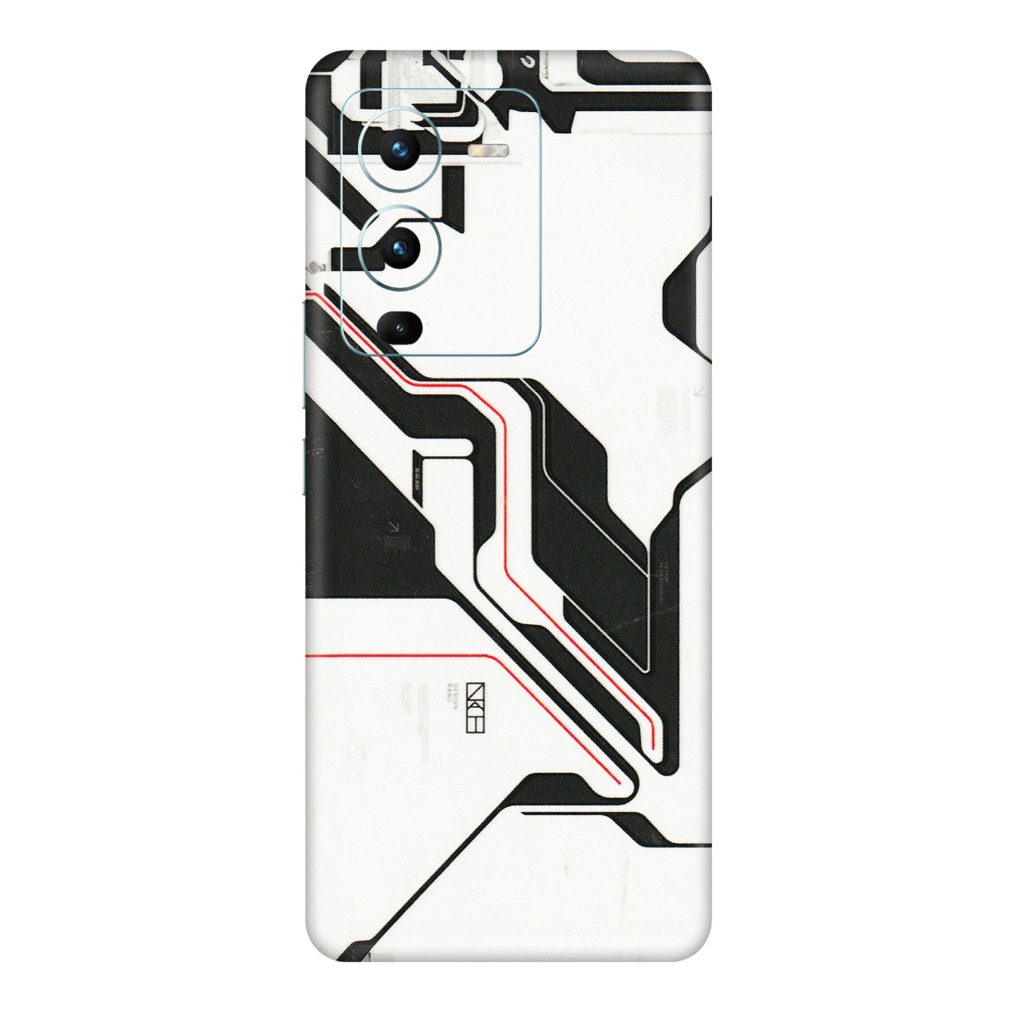 VIVO Z/V/X/T/U/S Series Phone Skins (All Models) - White Techy Logo - 3D Embossed Finish (L-312) Vivo V25 Pro