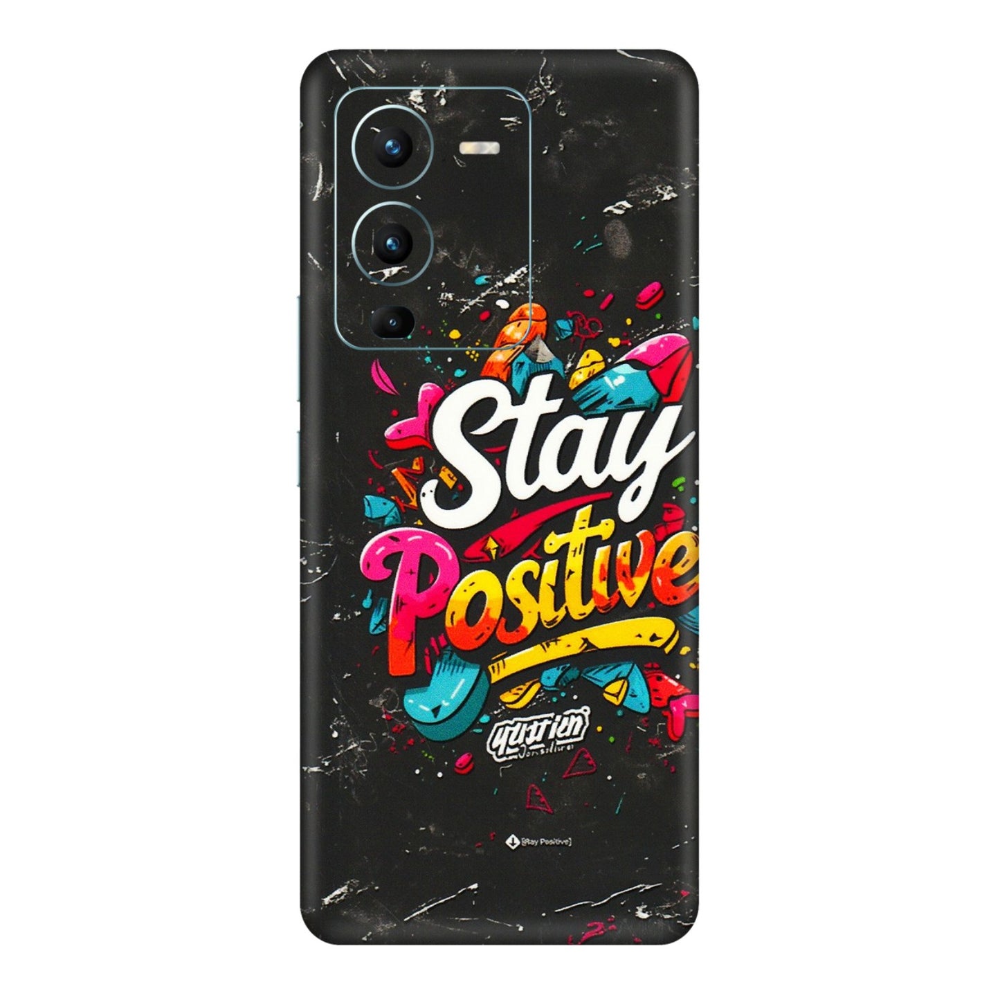 VIVO Z/V/X/T/U/S Series Phone Skins (All Models) - Stay Positive Black - 3D Embossed Finish (L-31) Vivo V25 Pro