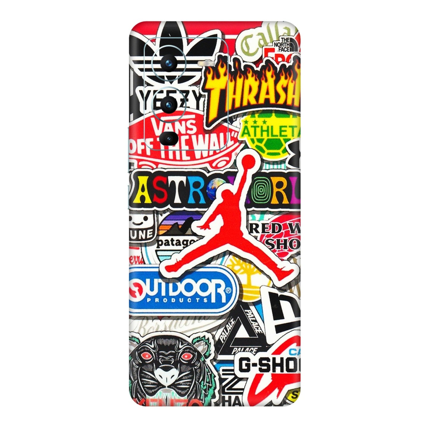 VIVO Z/V/X/T/U/S Series Phone Skins (All Models) - Multi Brands Sticker Graffiti - 3D Embossed Finish (L-37) Vivo V25 Pro
