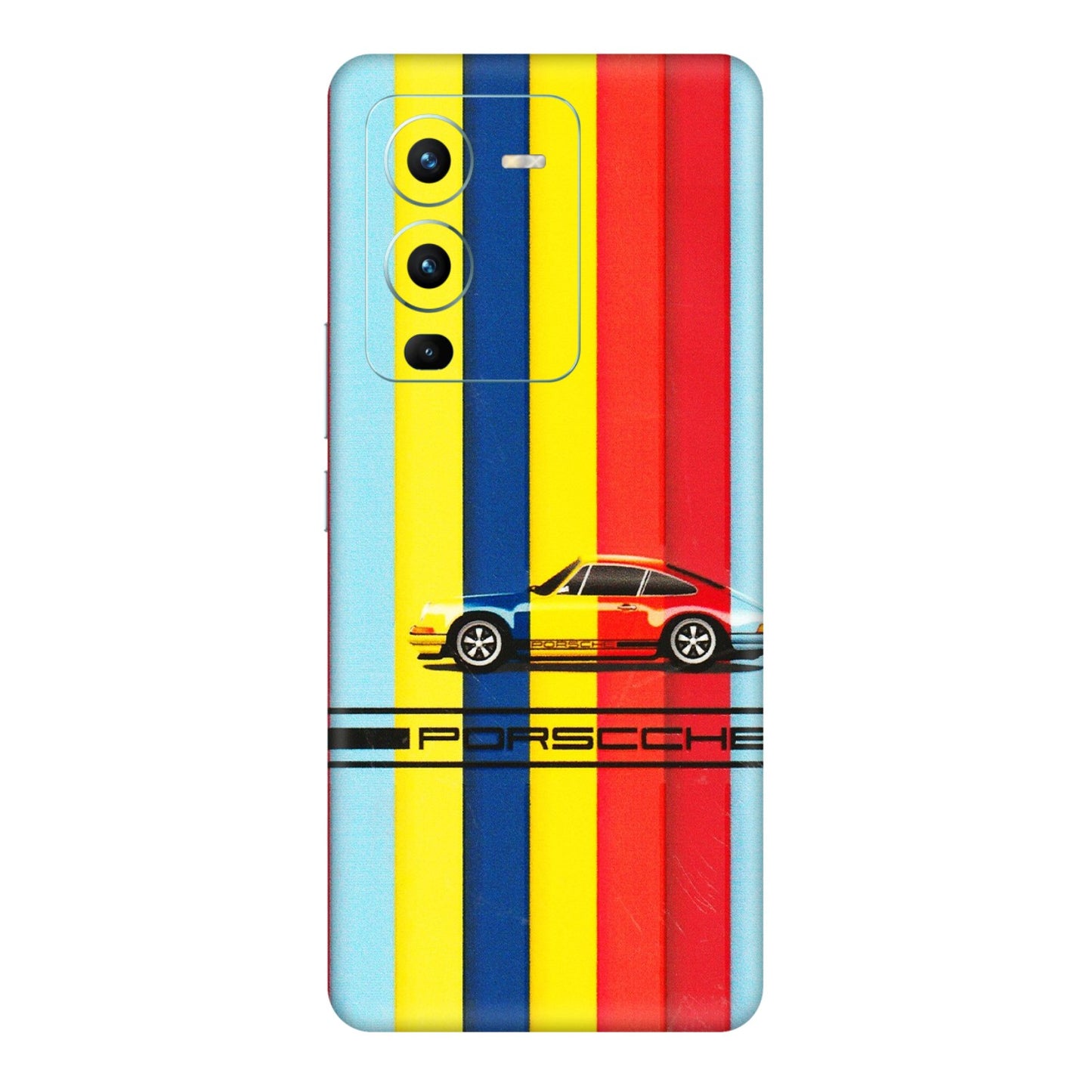 VIVO Z/V/X/T/U/S Series Phone Skins (All Models) - Multicolour Porche - 3D Embossed Finish (L-39) Vivo V25 Pro