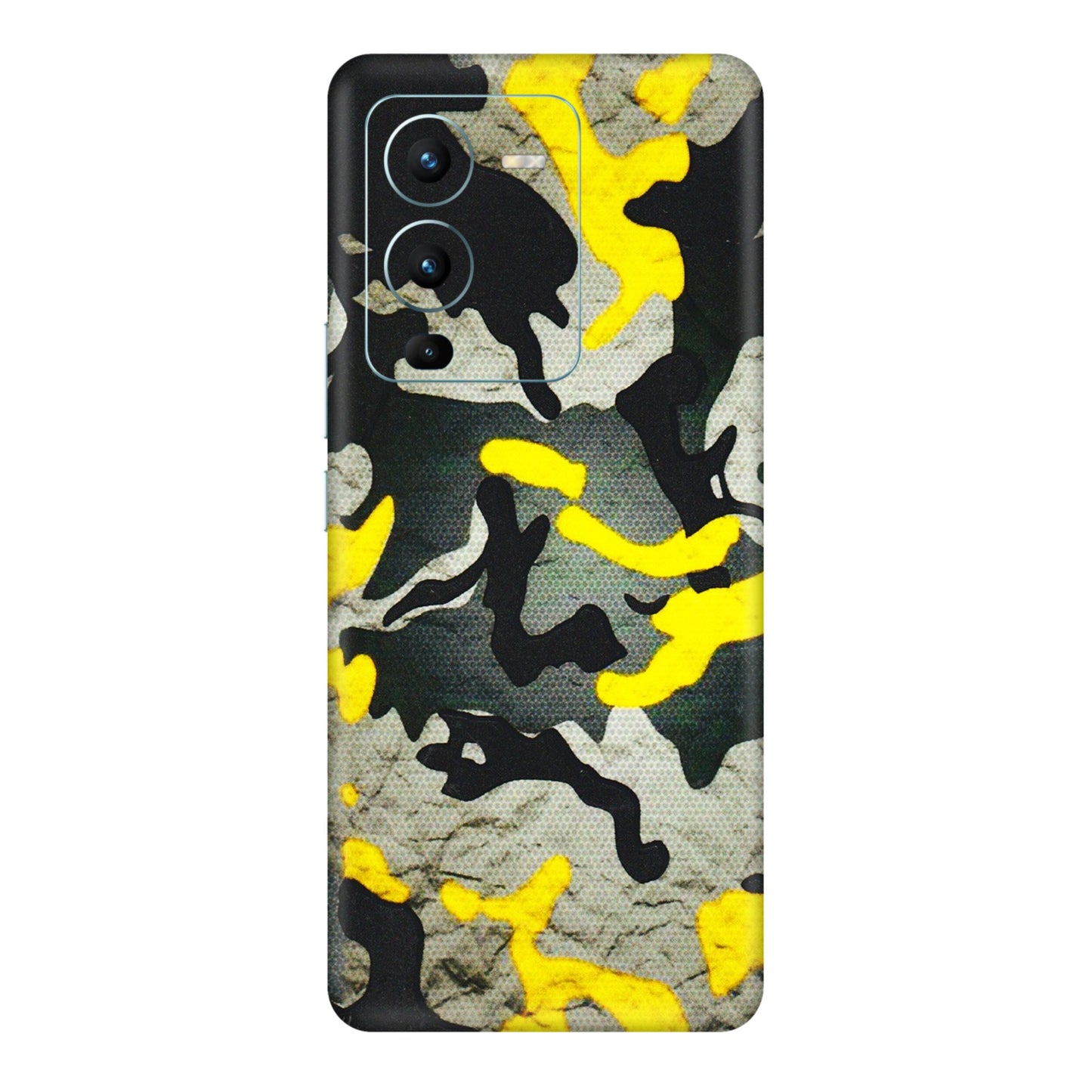 VIVO Z/V/X/T/U/S Series Phone Skins (All Models) - Yellow Camouflage - 3D Embossed Finish (L-61) Vivo V25 Pro