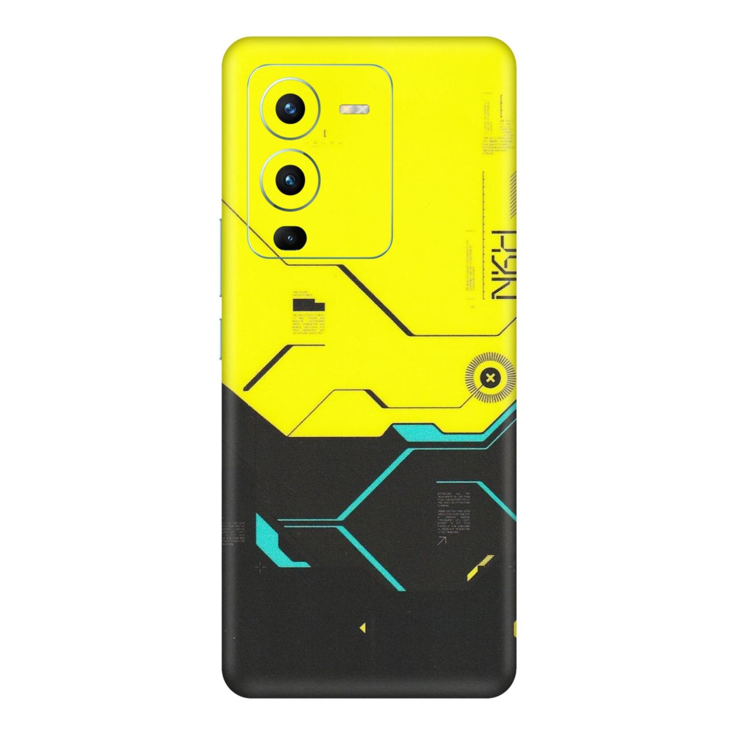 VIVO Z/V/X/T/U/S Series Phone Skins (All Models) - Black Yellow Technica - Matte Finish (M-53) Vivo V25 Pro