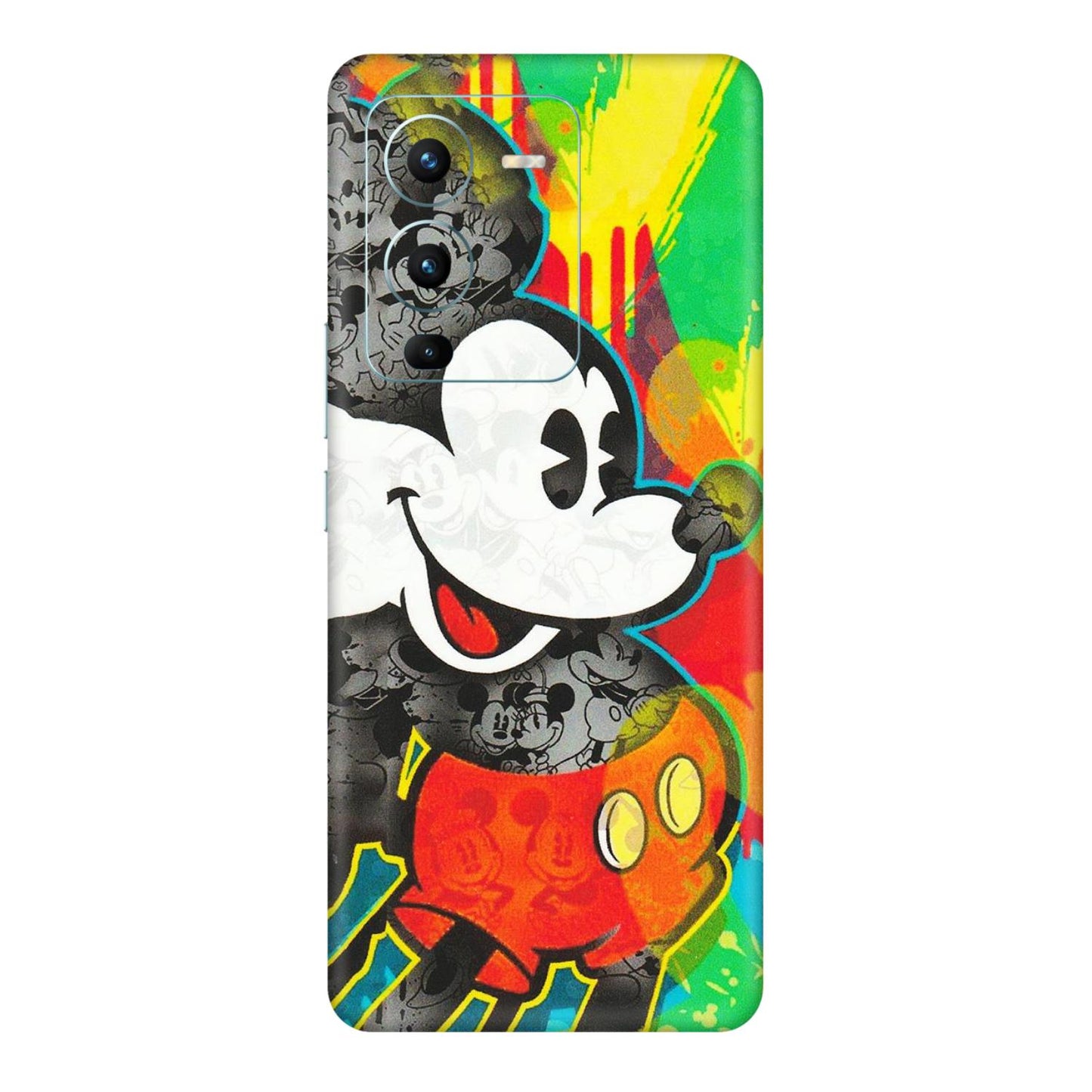 VIVO Z/V/X/T/U/S Series Phone Skins (All Models) - Multiple Mickey With Colourful Texture - Matte Finish (M-84) Vivo V25 Pro
