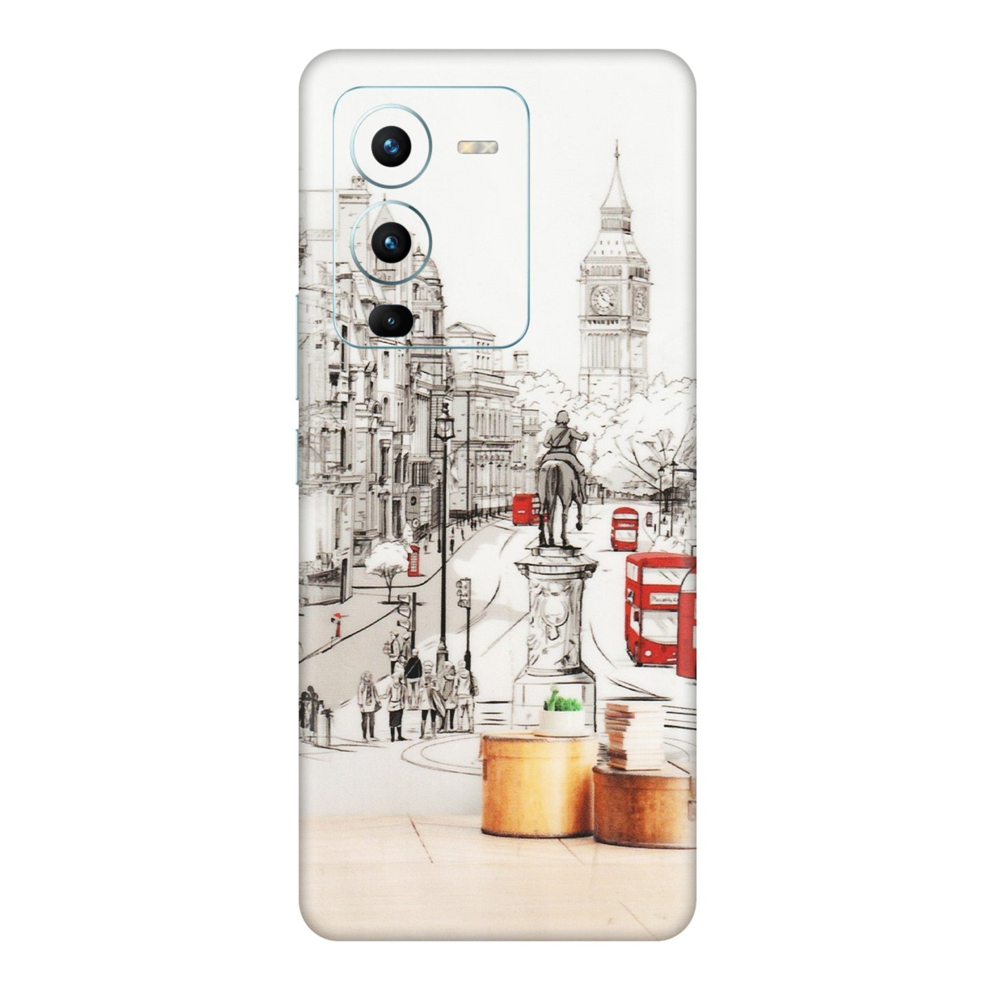 VIVO Z/V/X/T/U/S Series Phone Skins (All Models) - London Street - Transparent Finish (T-02) Vivo V25 Pro